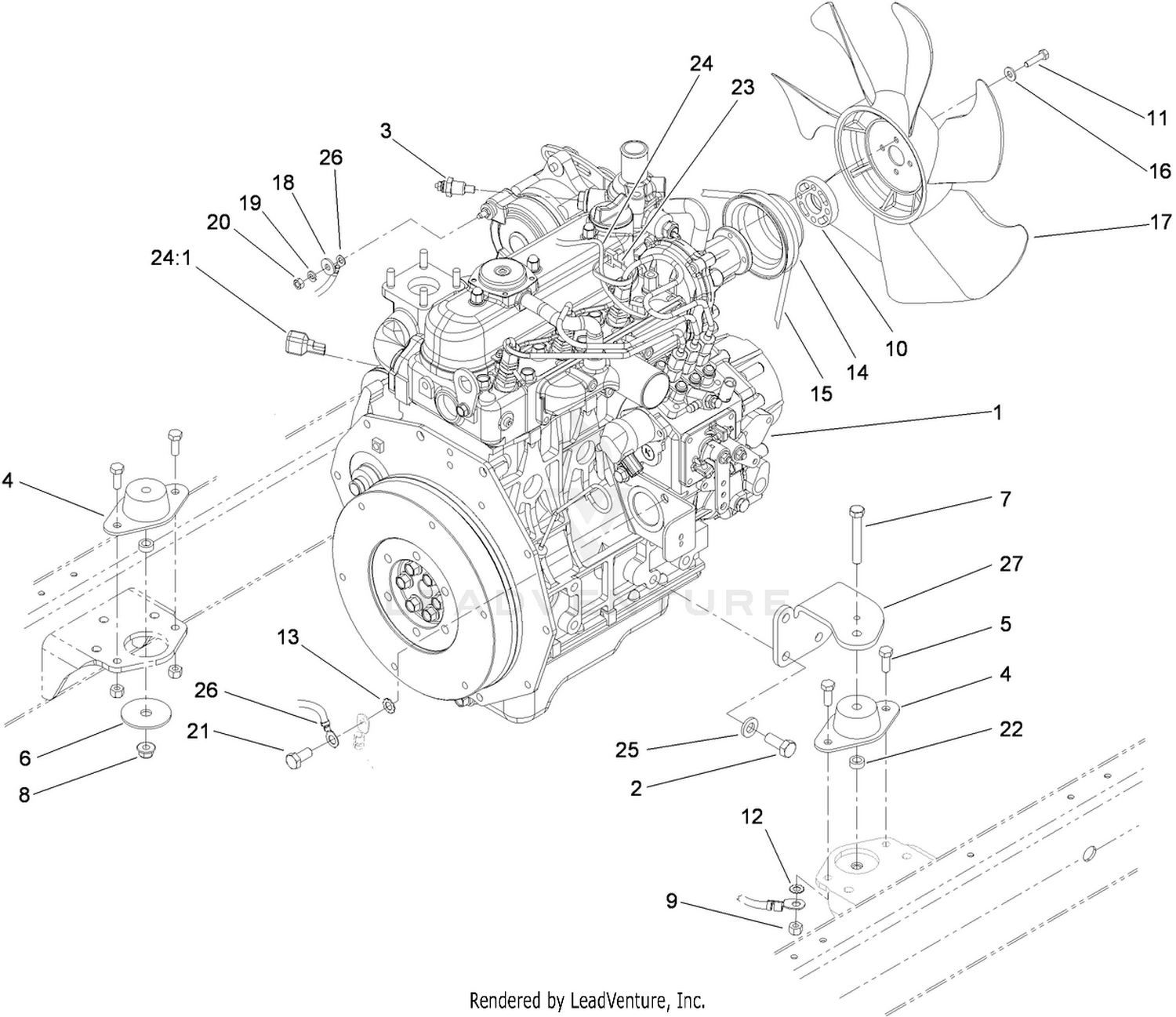 Engine Mounting and Electrical Assembly