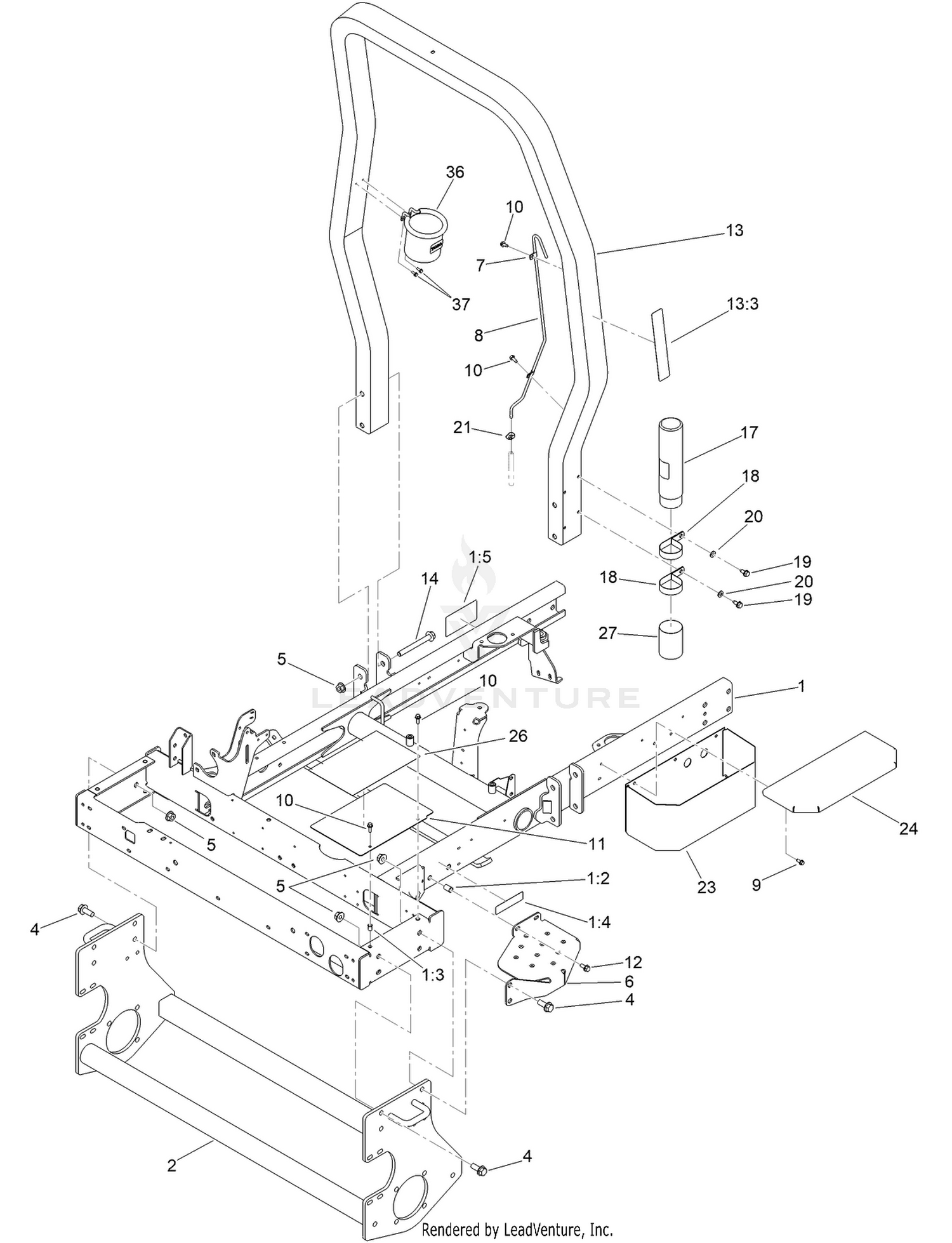 Frame and Roll-Over Protection System Assembly