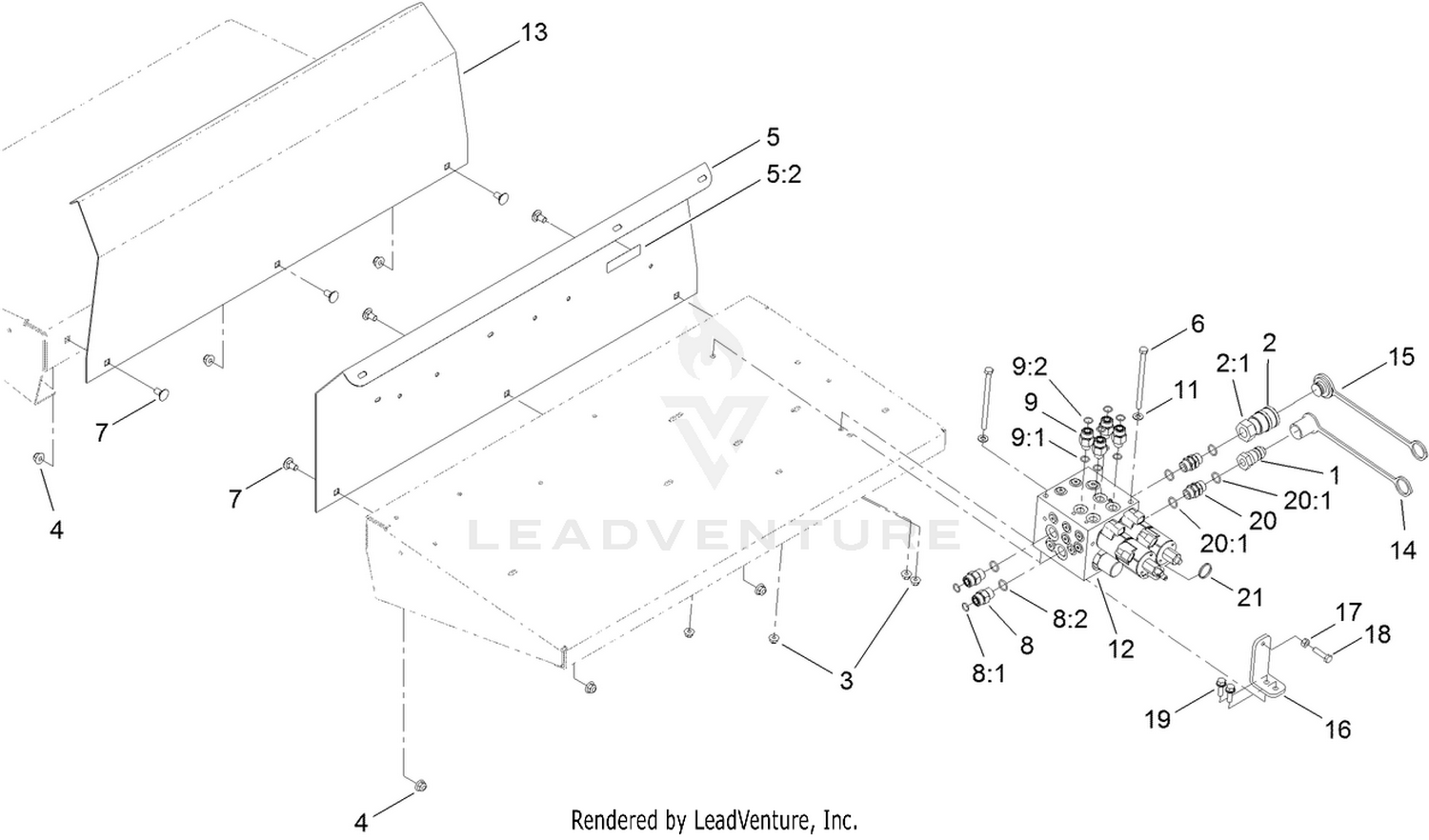 Hydraulic Manifold Block and Fitting Assembly