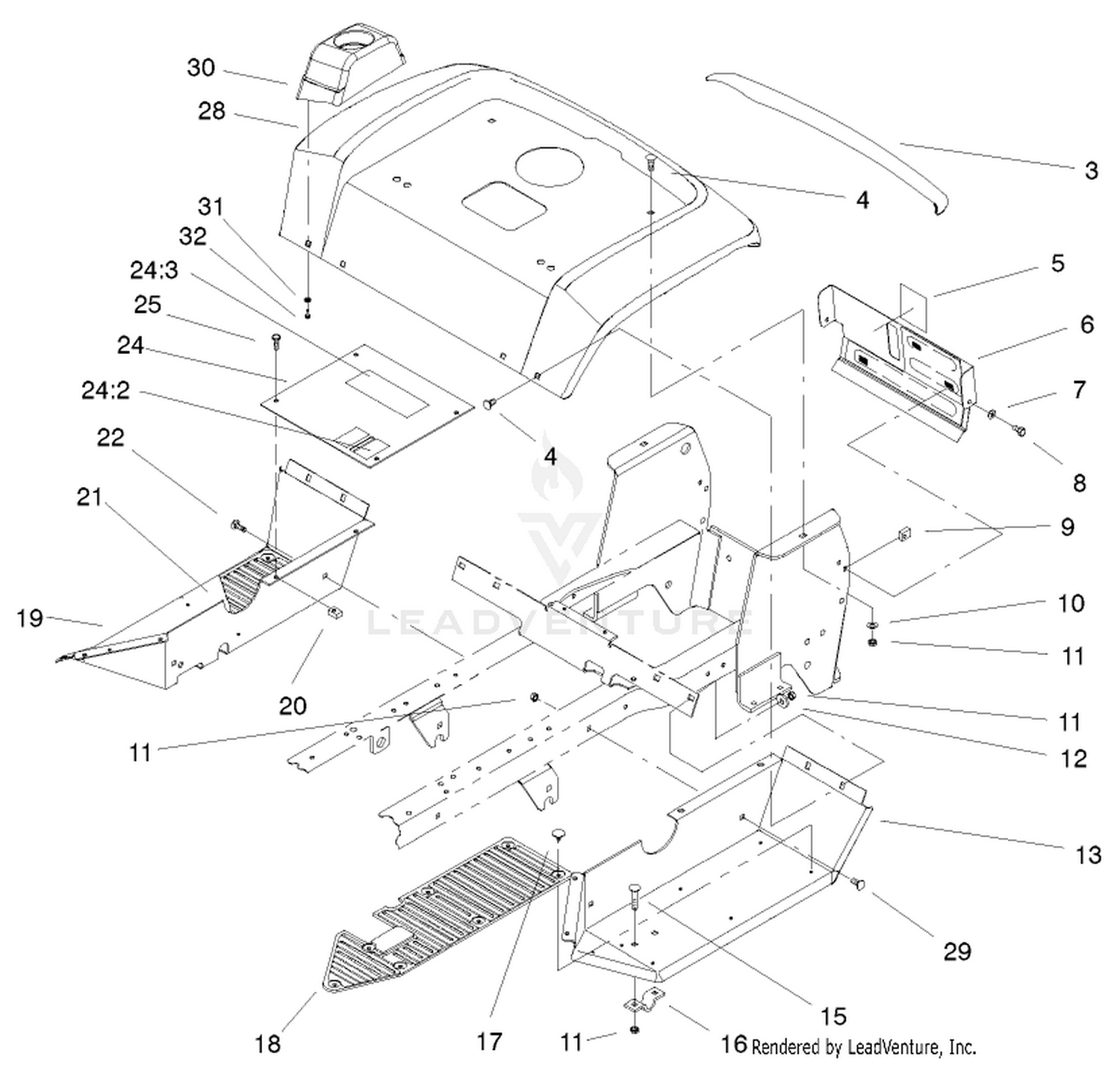 Fender And Footrests Assembly