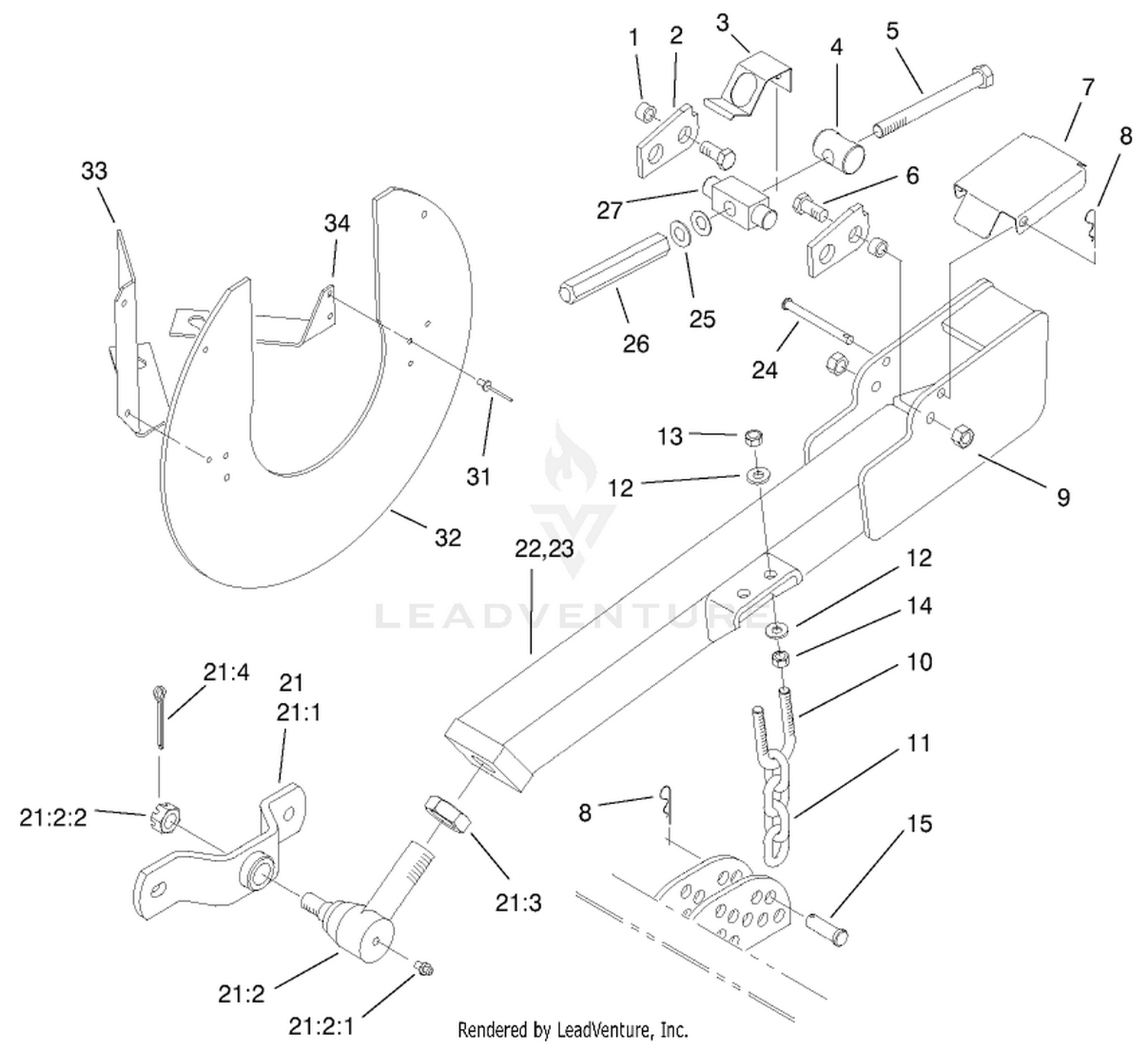 Lift Arm and Brake Shield Assembly