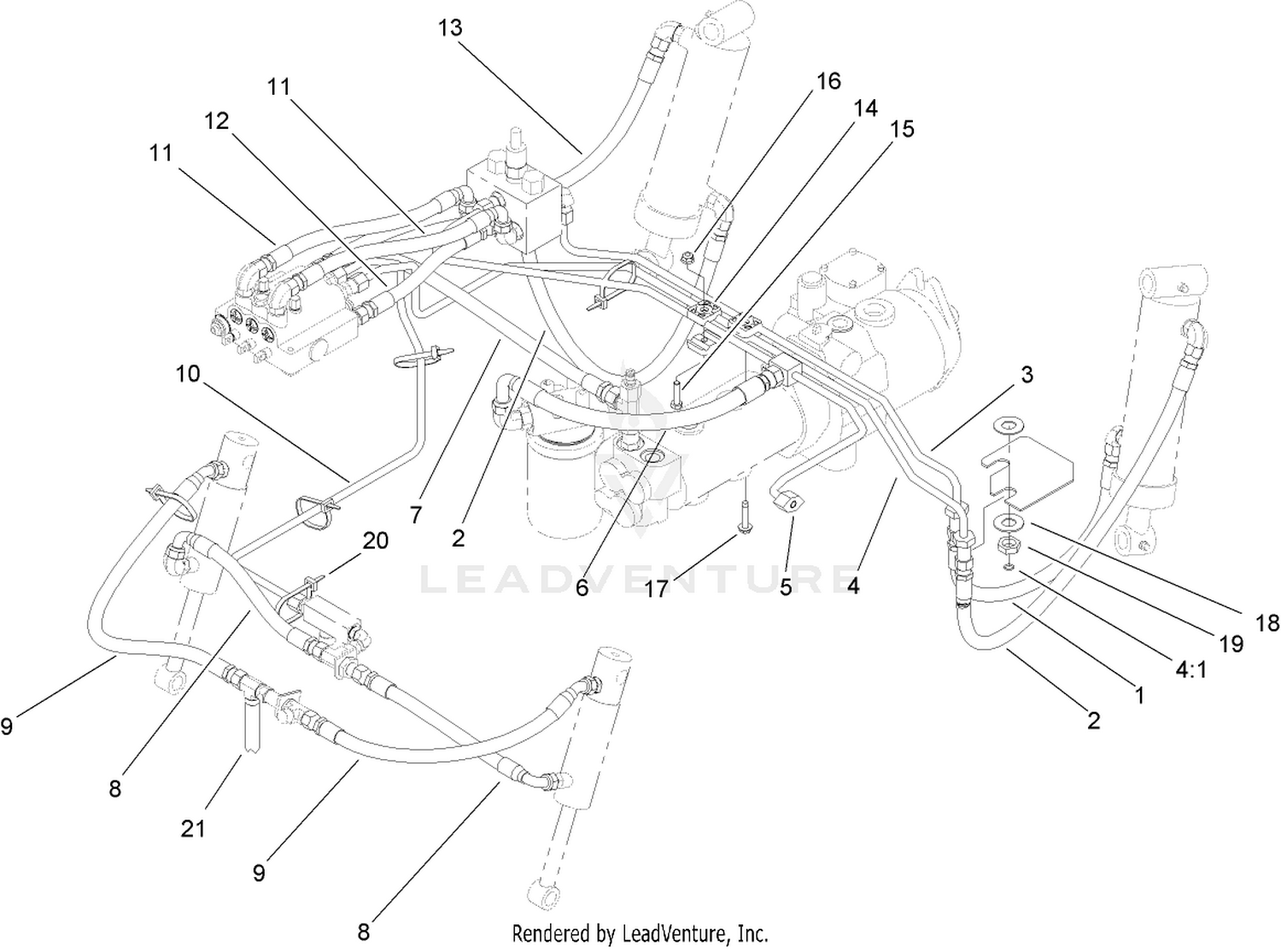 Lift Arm Hydraulic Plumbing Assembly