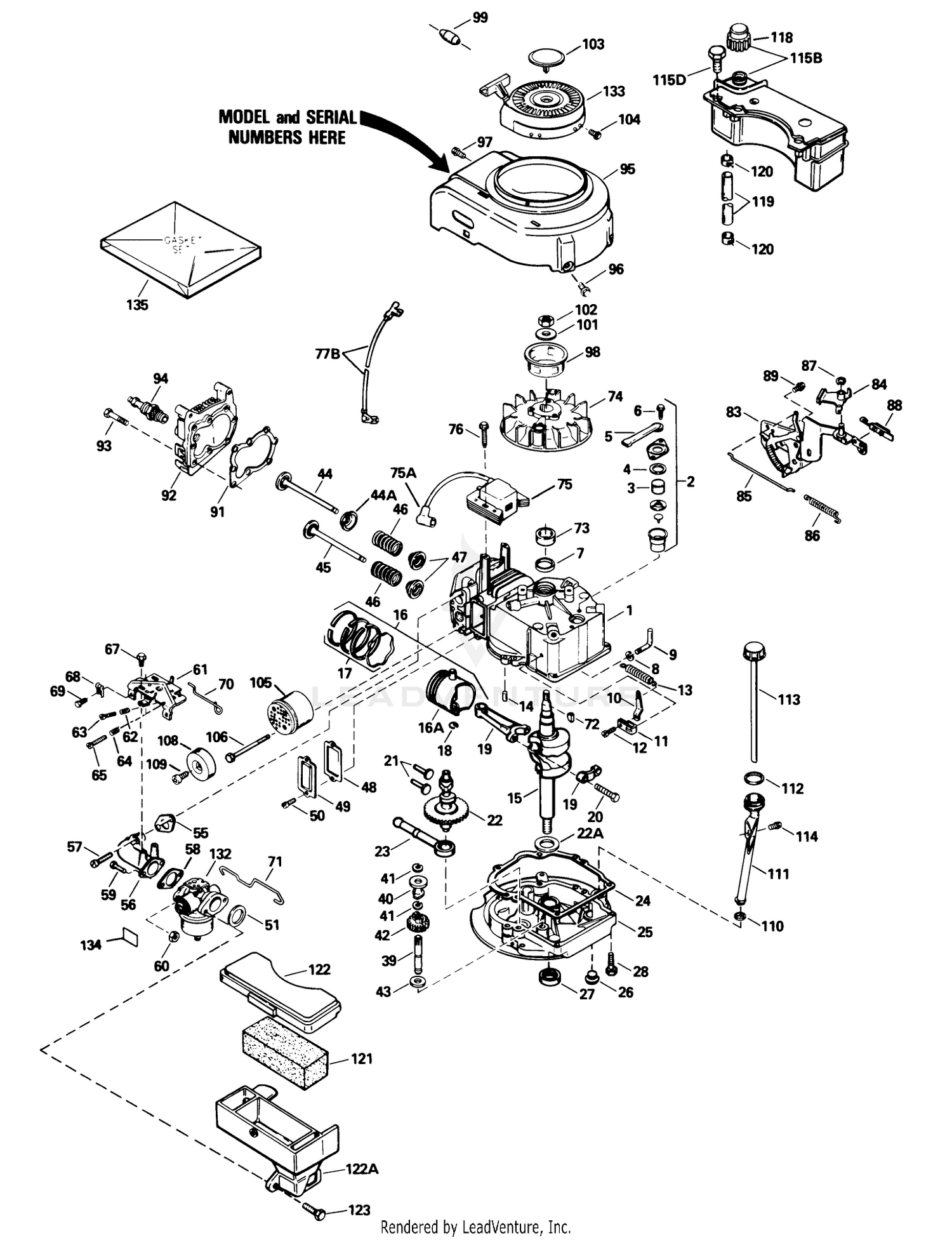 Engine Model No. Tvs100-44015b