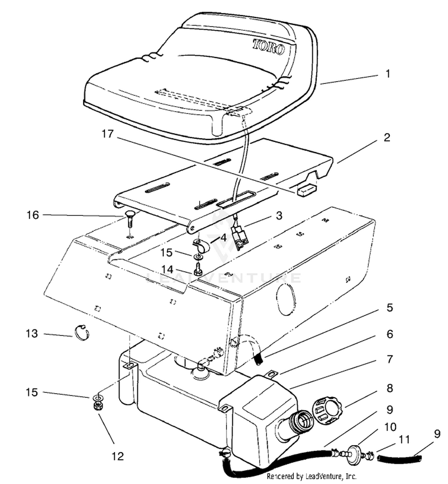 Seat  Gas Tank Assembly