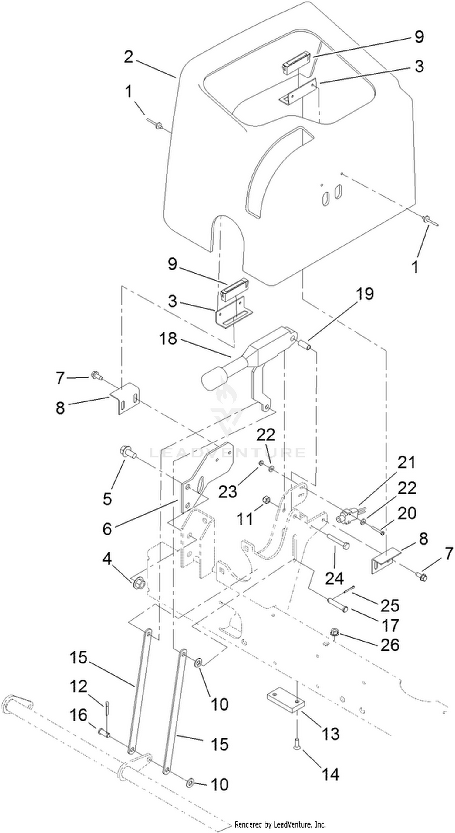 Parking Brake and Dash Cover Assembly