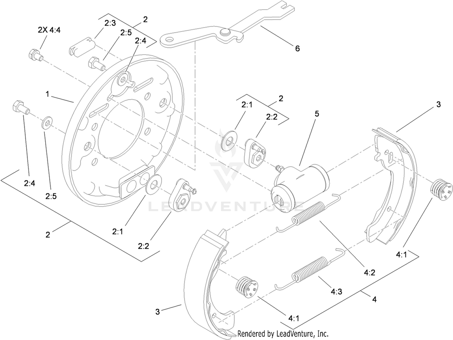 LH Rear Brake Assembly No. 114-8332
