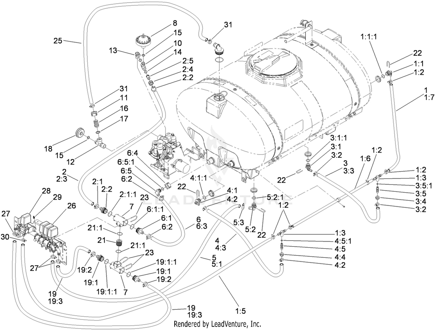 Internal Sprayer Component Assembly No. 1