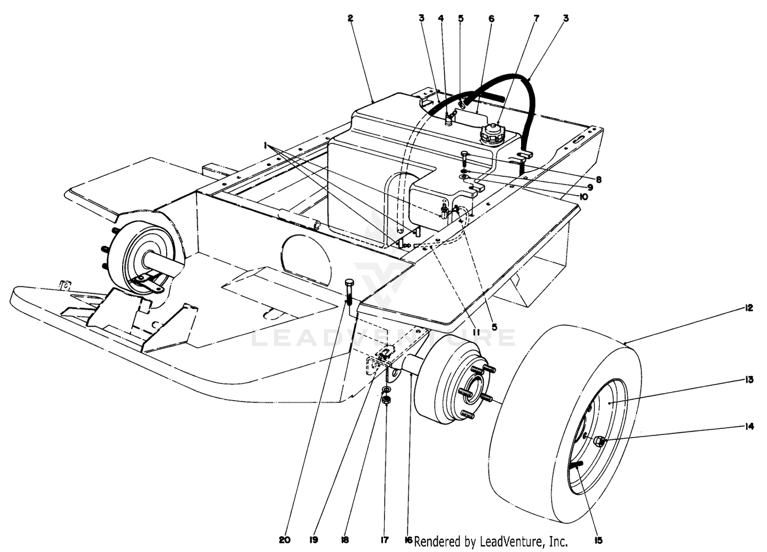Gas Tank And Axle Assembly