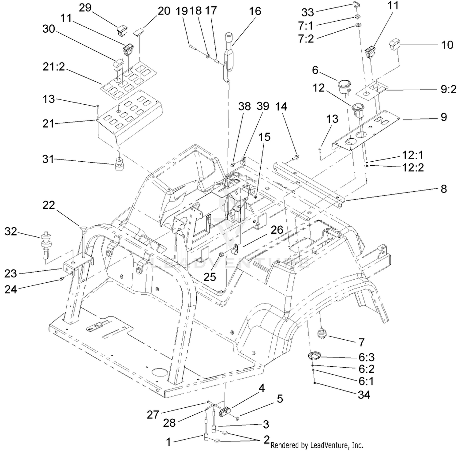 Parking Brake and Console Assembly