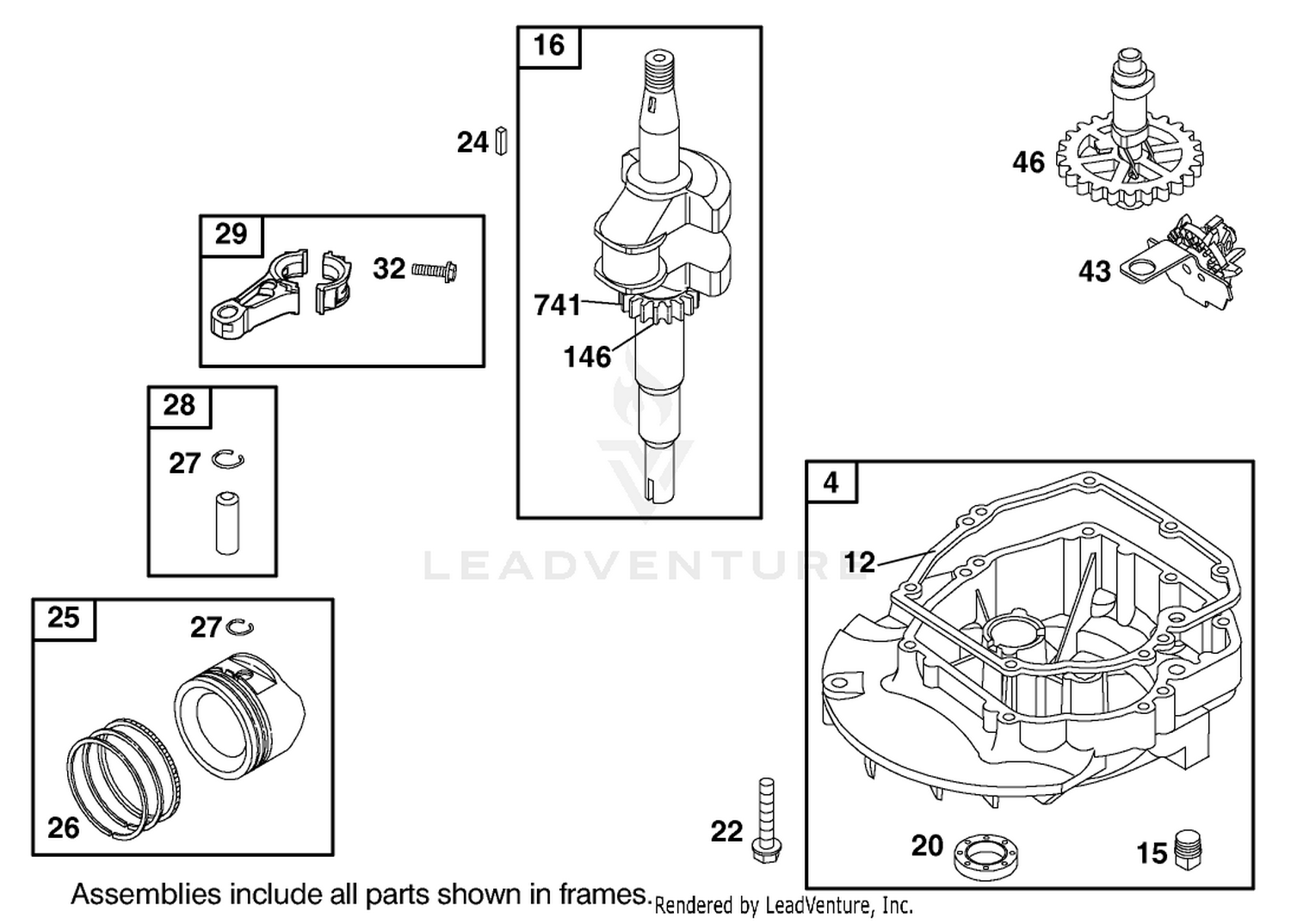 Crankshaft Assembly Engine GTS 200 (only on: model 20791)