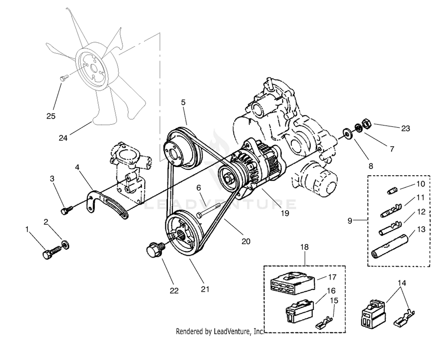 Alternator and Pulley Assembly