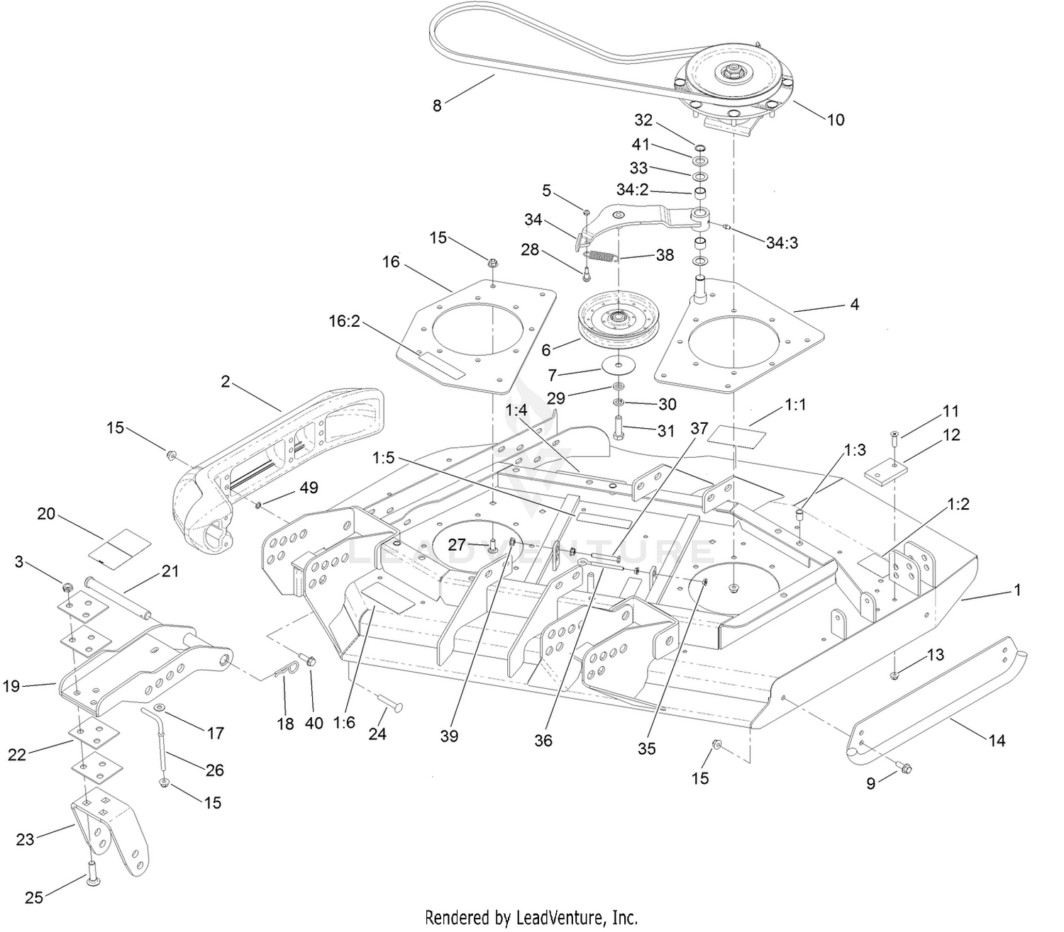 Right Deck, Idler and Skid Assembly