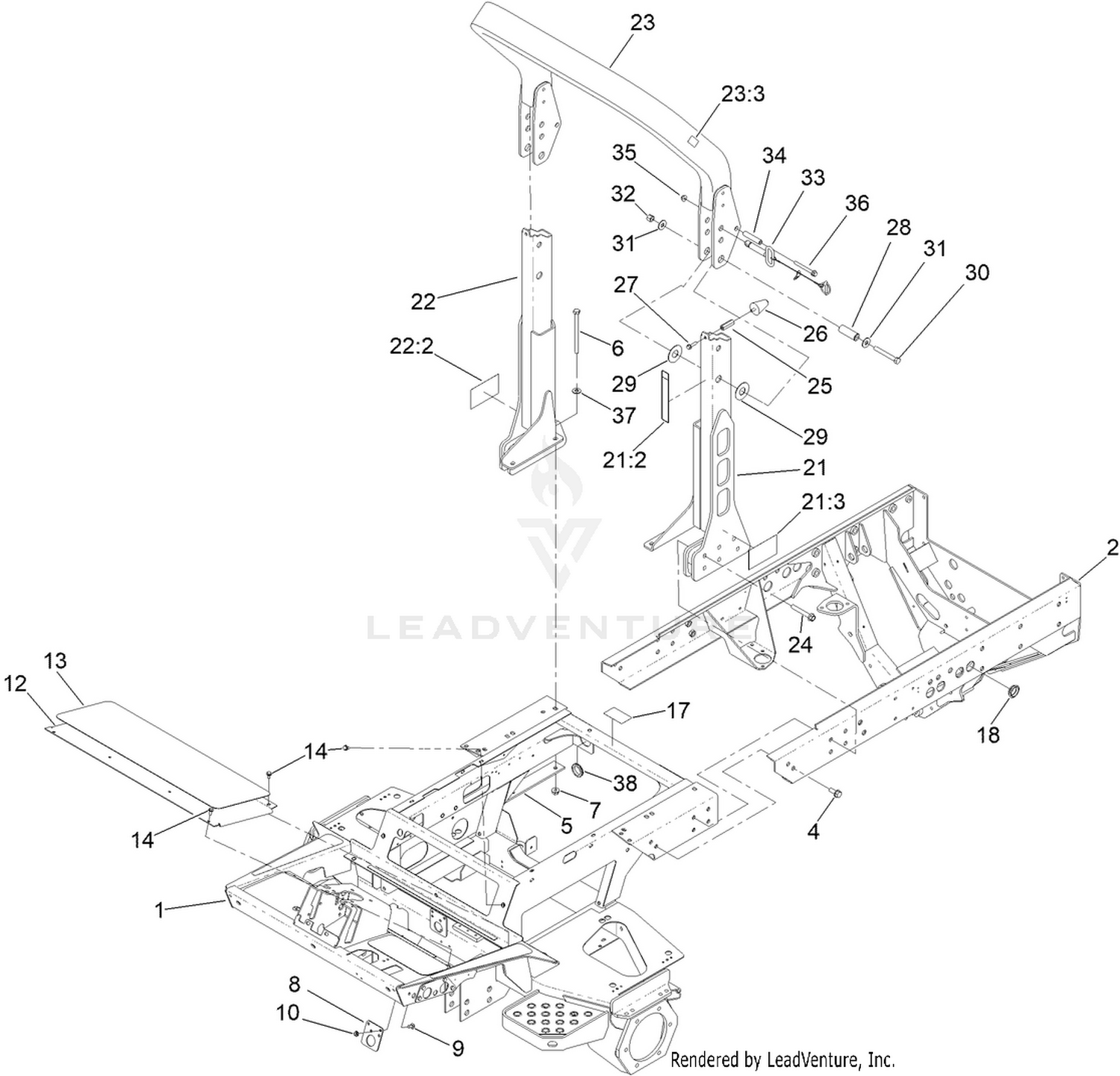 Frame and Roll-Over Protection System Assembly