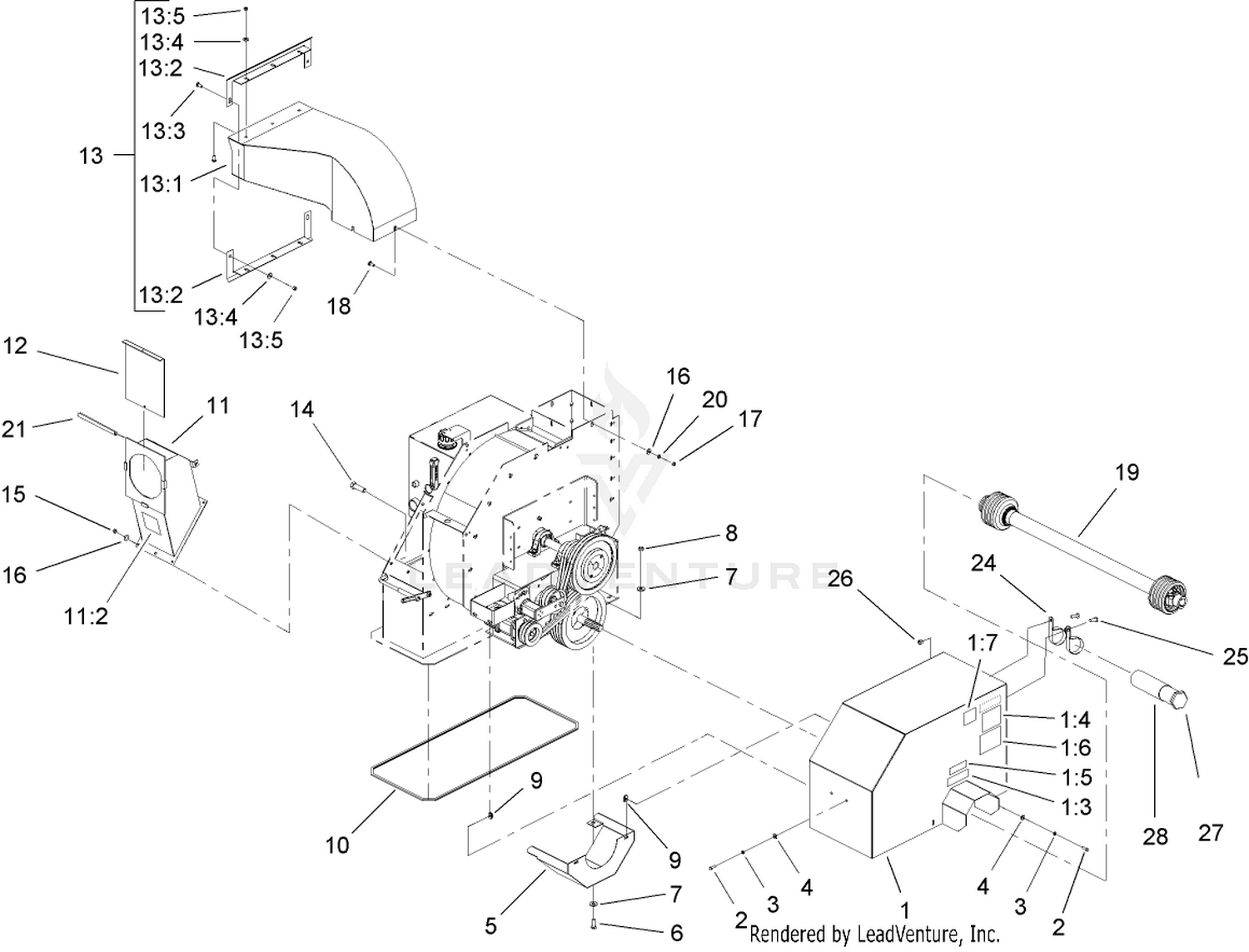 Power-Take-Off Shaft and Shield Assembly