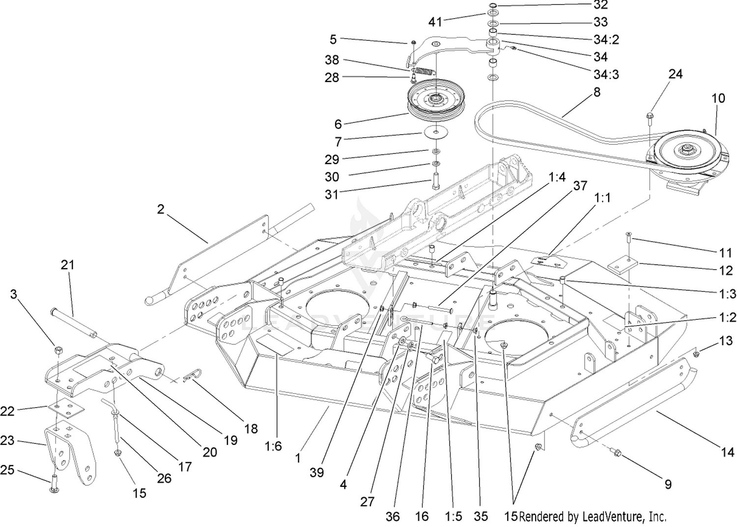 Right Hand Deck, Idler and Skid Assembly