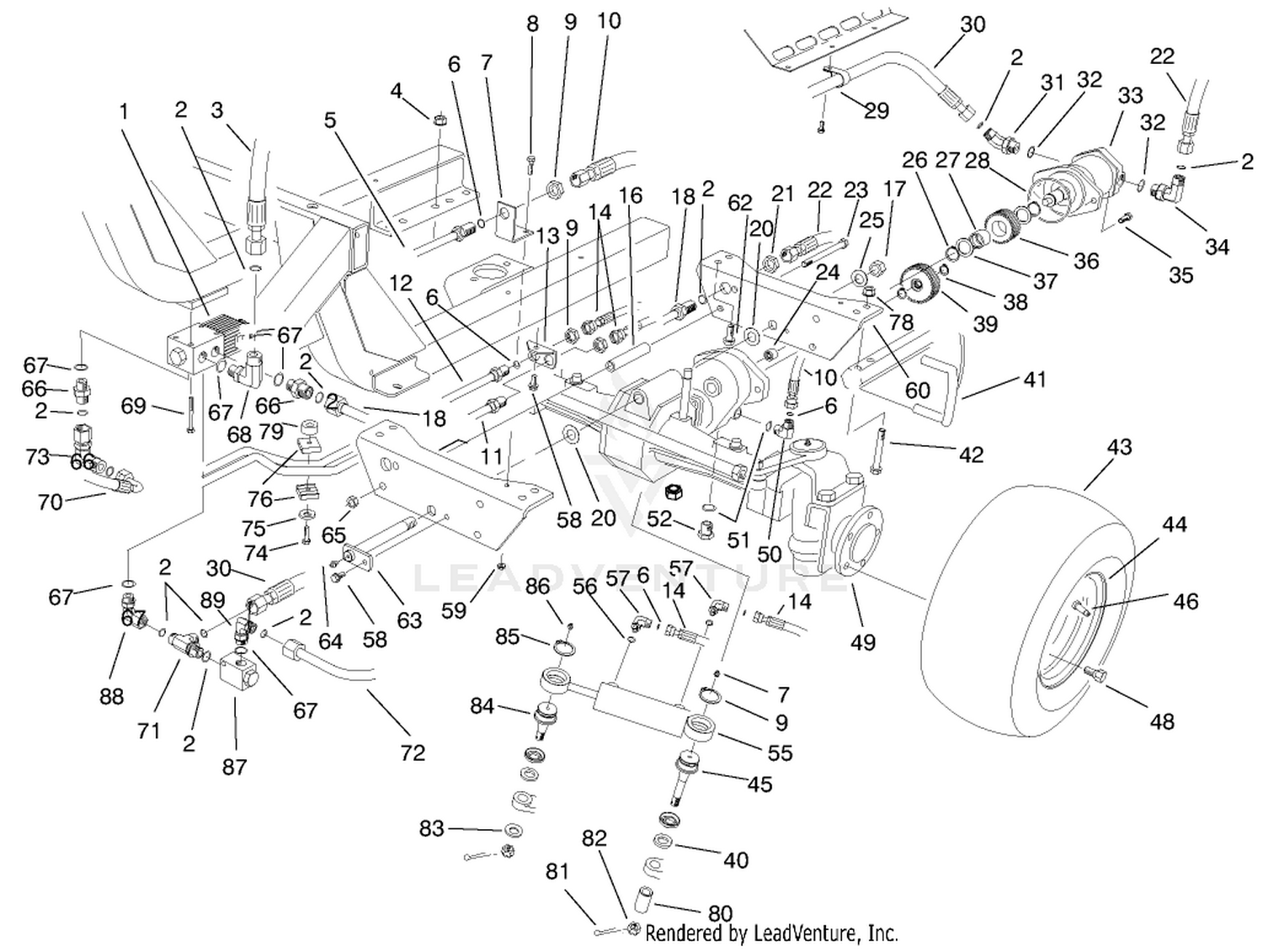 Rear Axle Assembly  (Unit Serial No. 60001-60151)