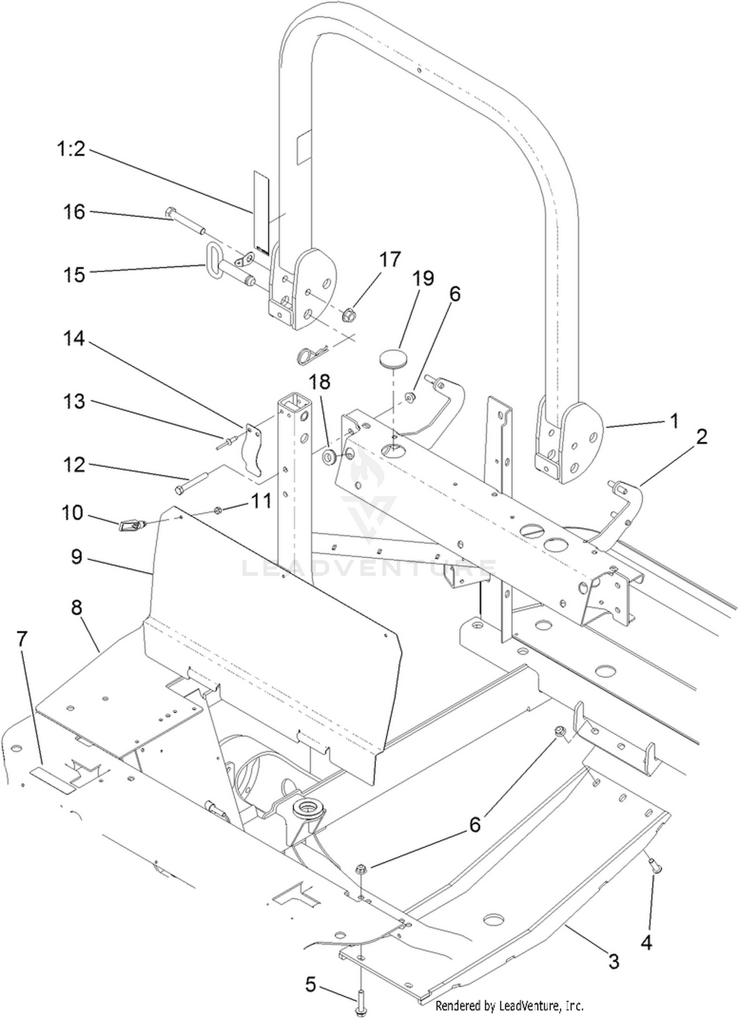 Frame and Upper-ROPS Assembly