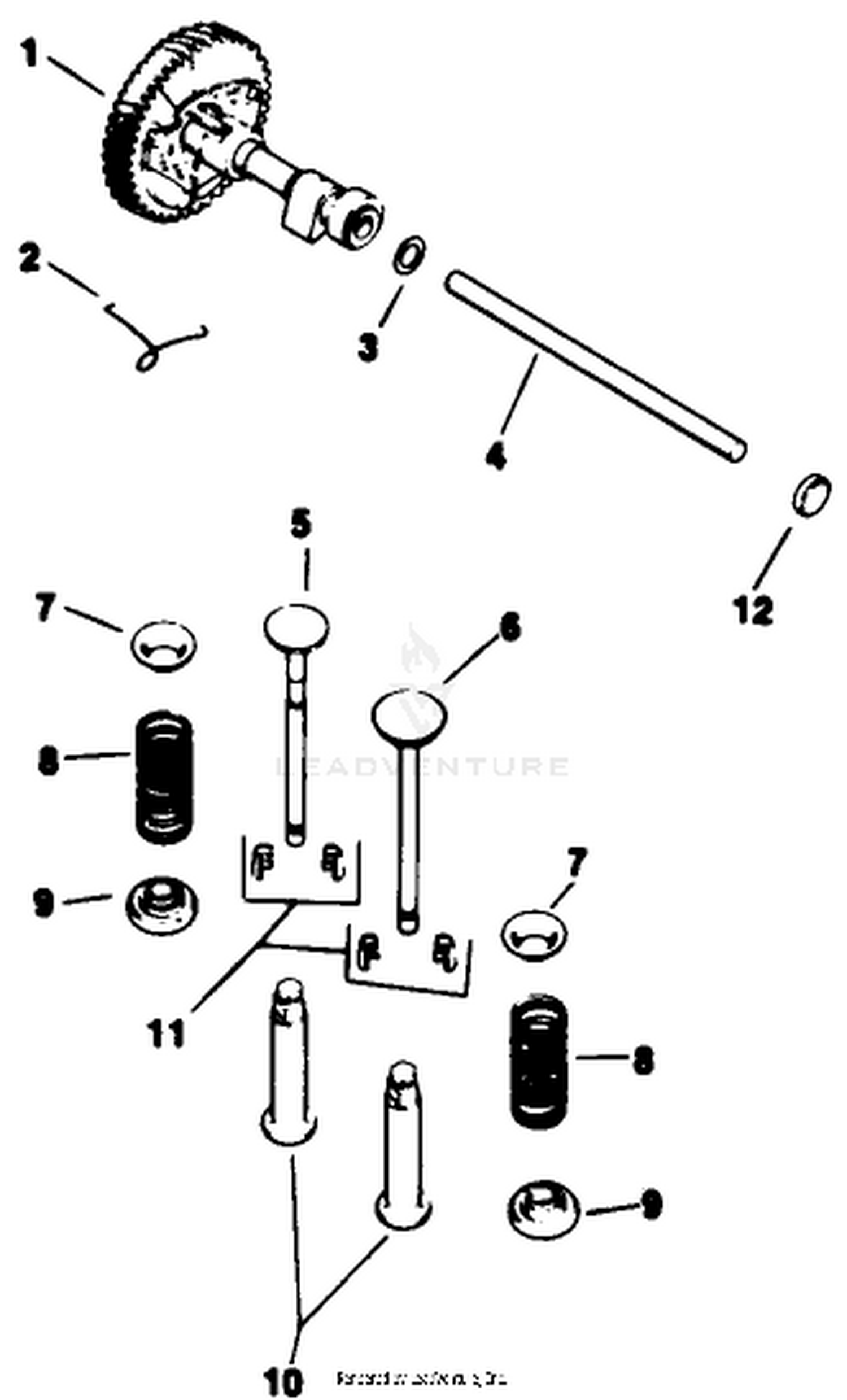Camshaft  Valves-Kohler Engine Model No. M16 Spec. No. 711 526