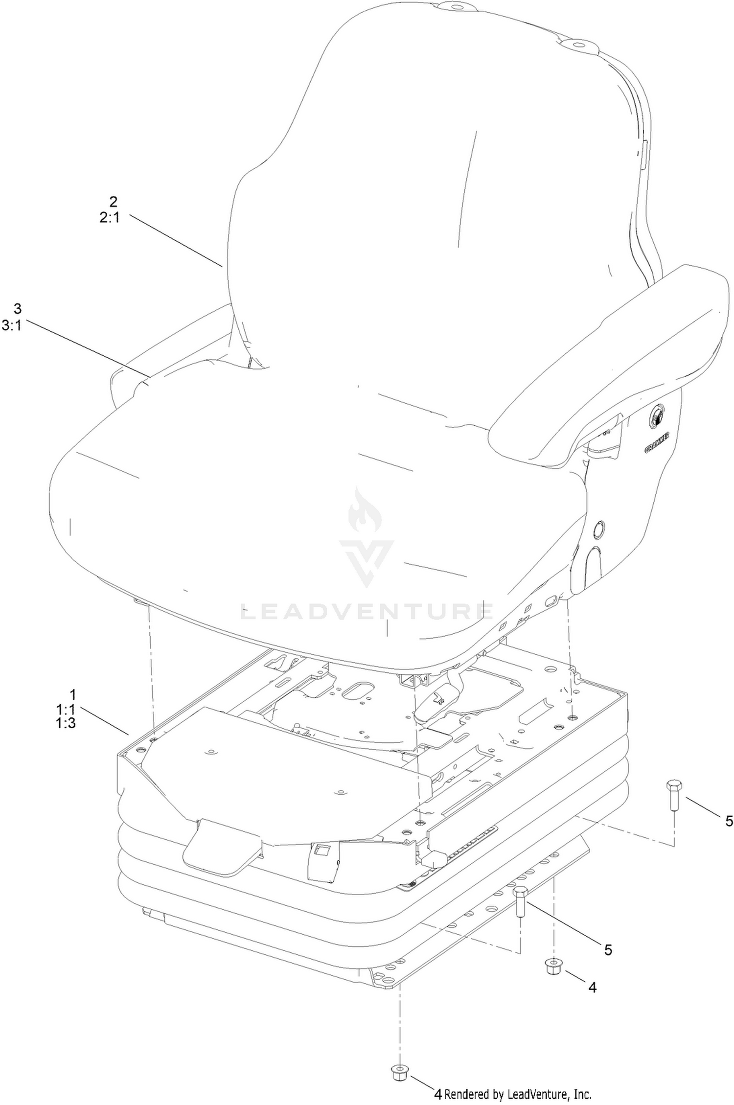 Fabric Air Ride Seat  Assembly
