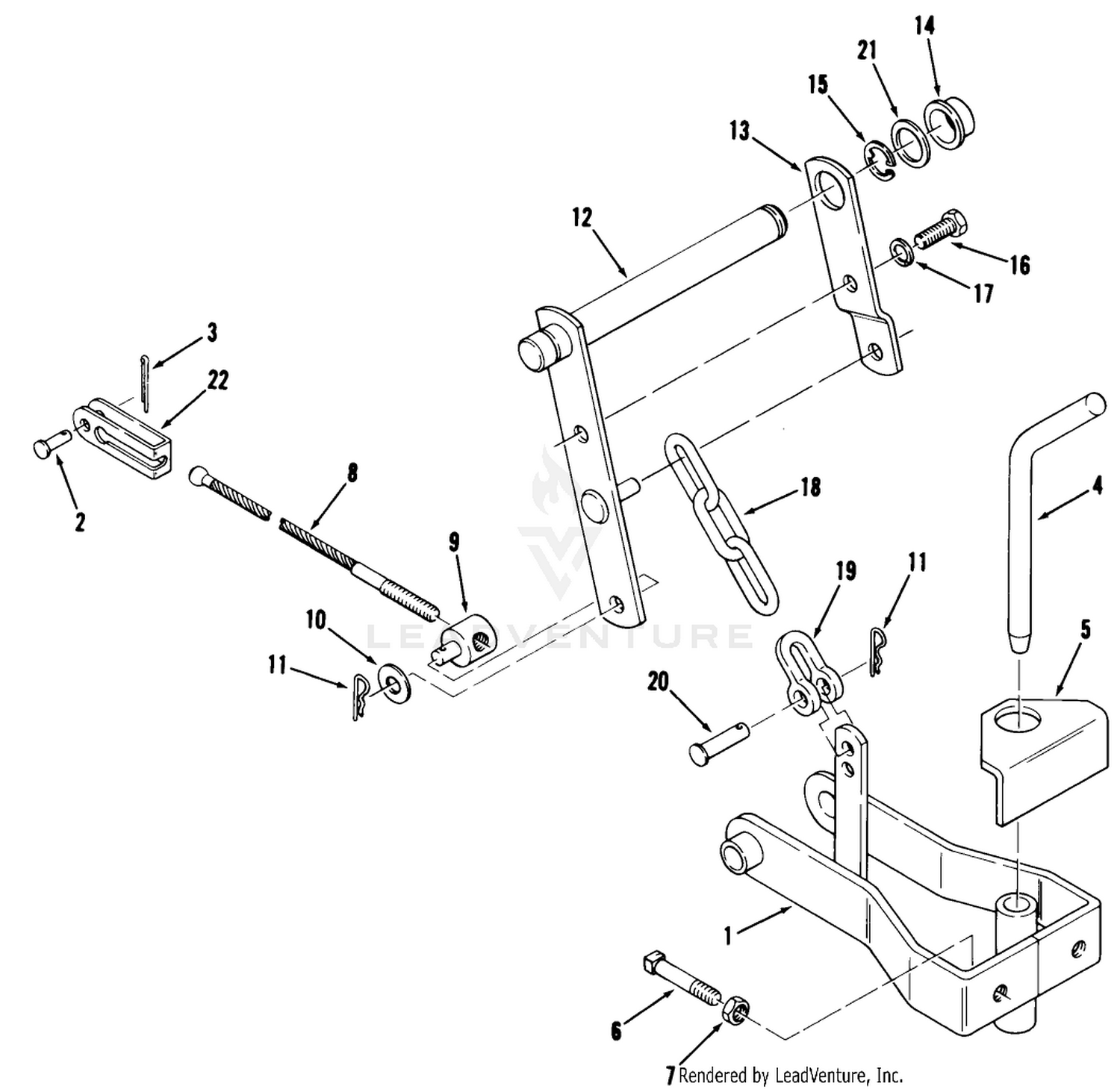 Parts List-Clevis "type A" Hitch Factory Order Number 8-5515
