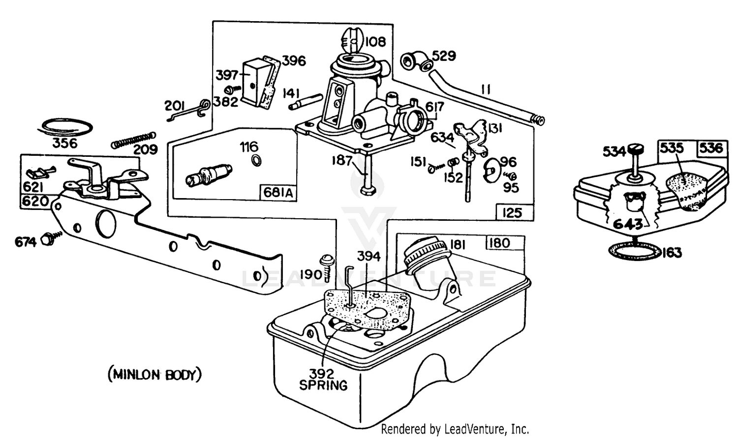 Carburetor Assembly Briggs  Stratton Model No. 93508-0196-01