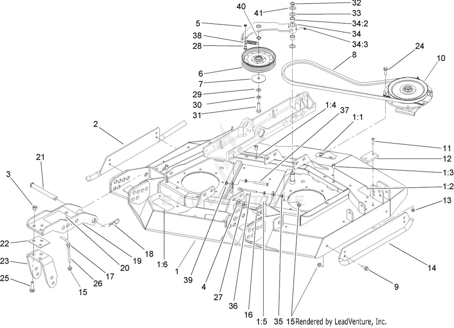 Right Hand Deck, Idler and Skid Assembly