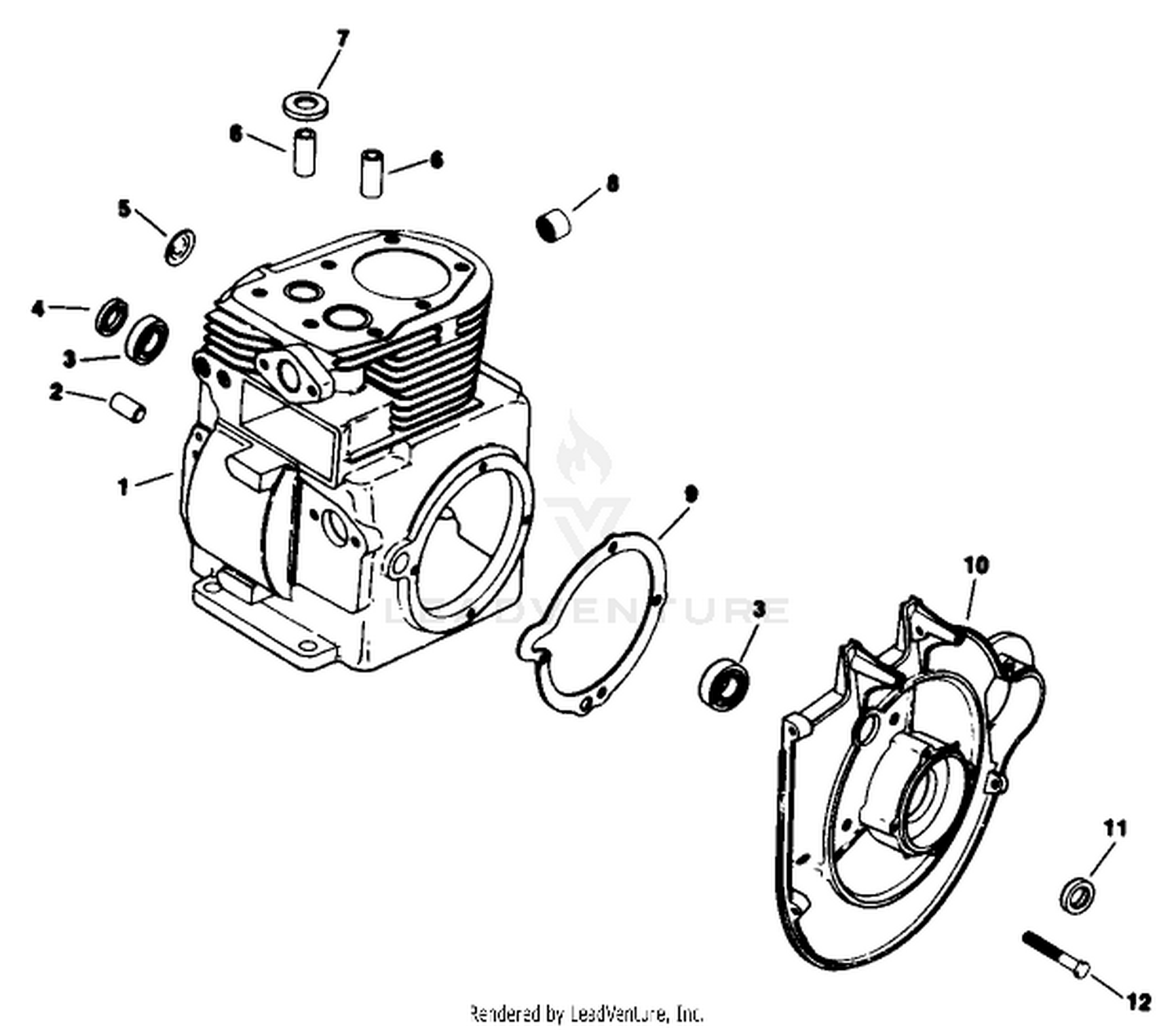 Crankcase-Engine Model No. M8t Type 301590