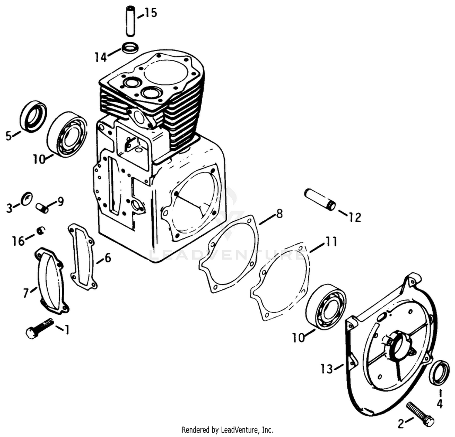 Engine Kohler Model No. K321s Spec. No. 60434 (continued) Crankcase