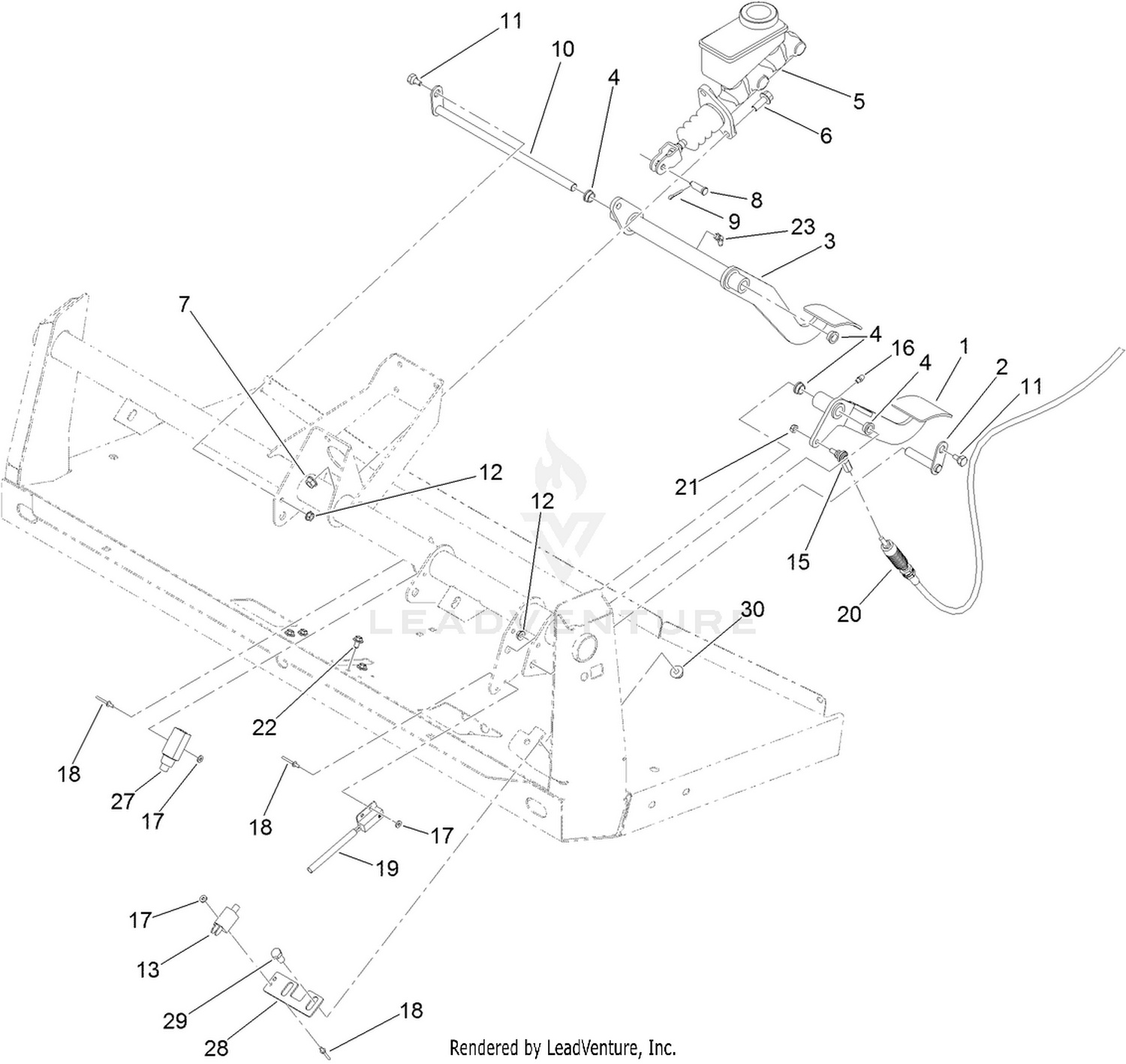 Brake and Clutch Pedal Assembly