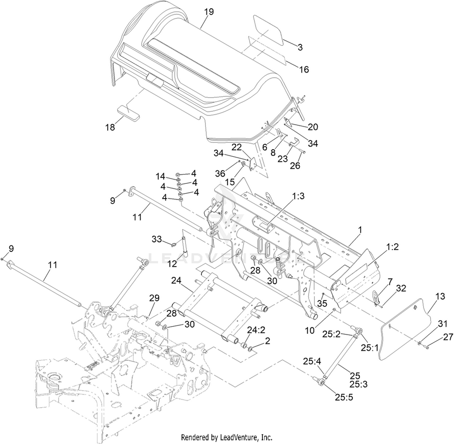Rear Frame and Hood Assembly