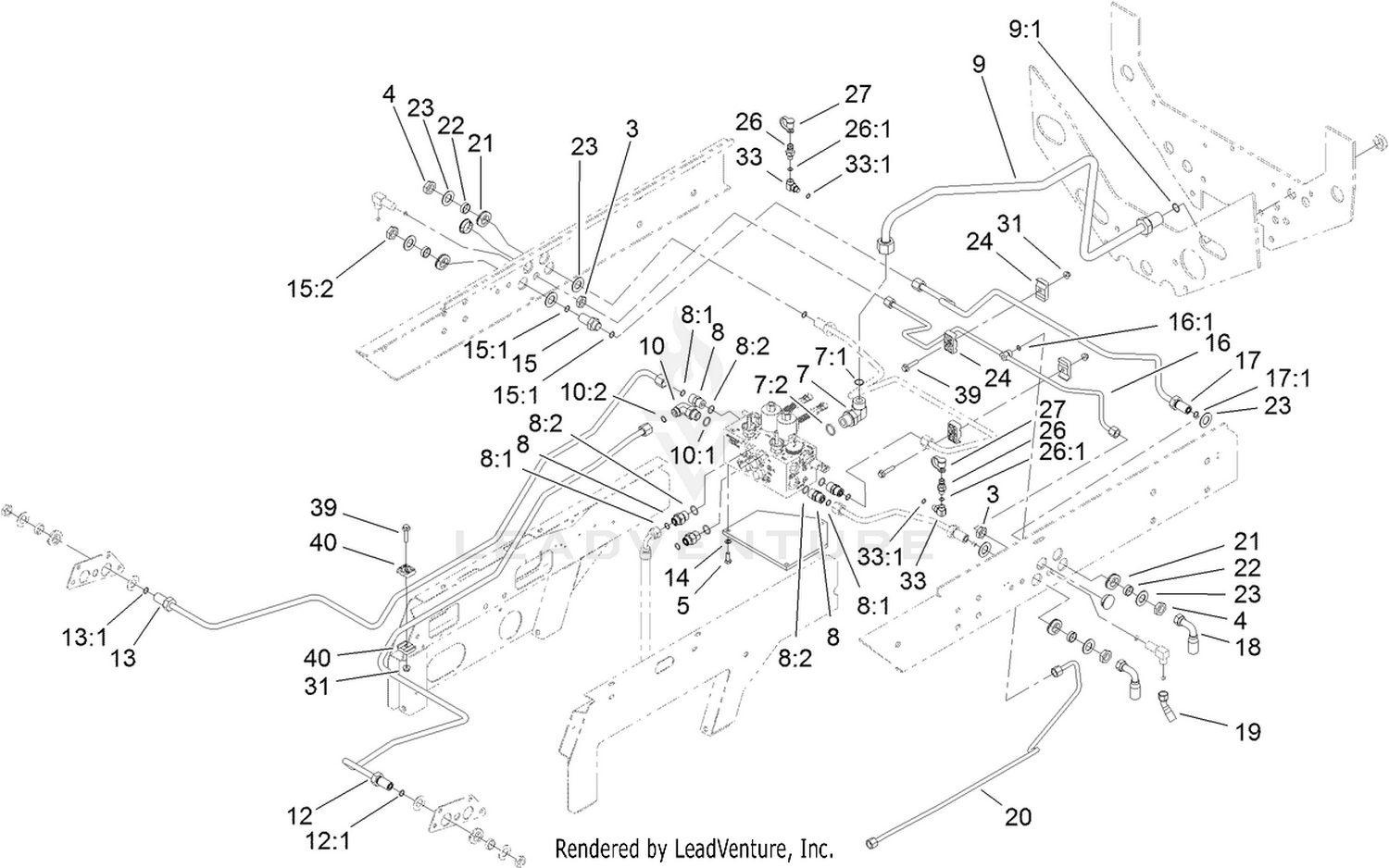 Rear Hydraulic Control Block Assembly