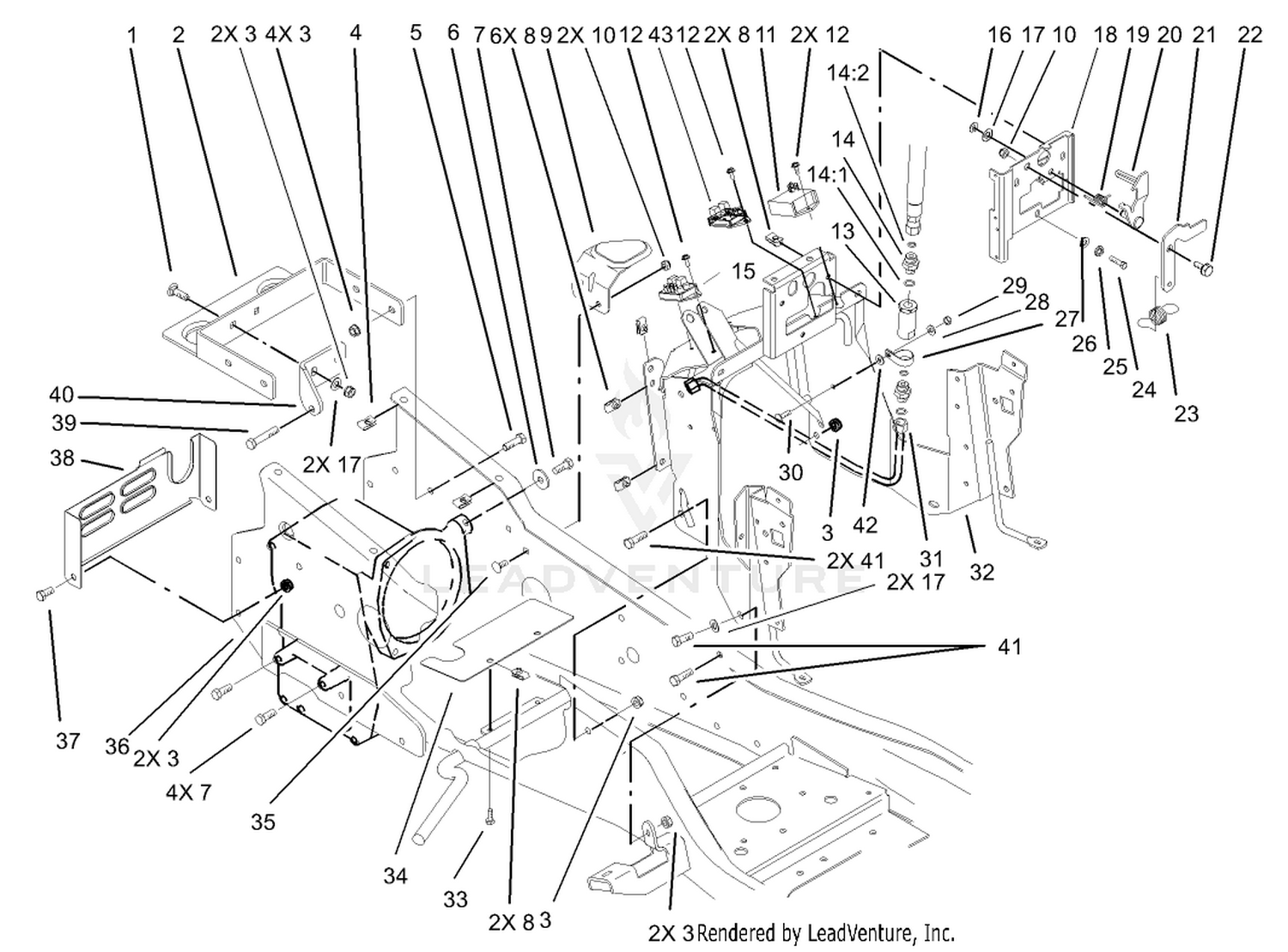 Steering Tower  Fuel Tank Support Assembly