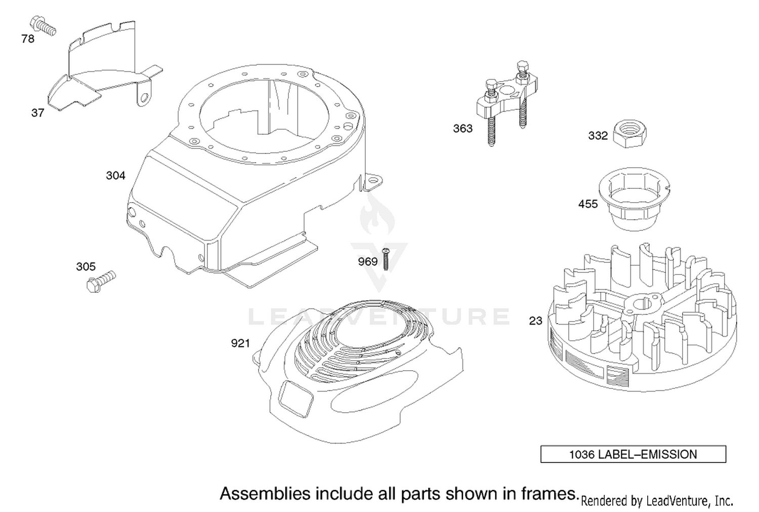 Blower Housing Assembly Engine Briggs and Stratton Model 124K02-0110-B1