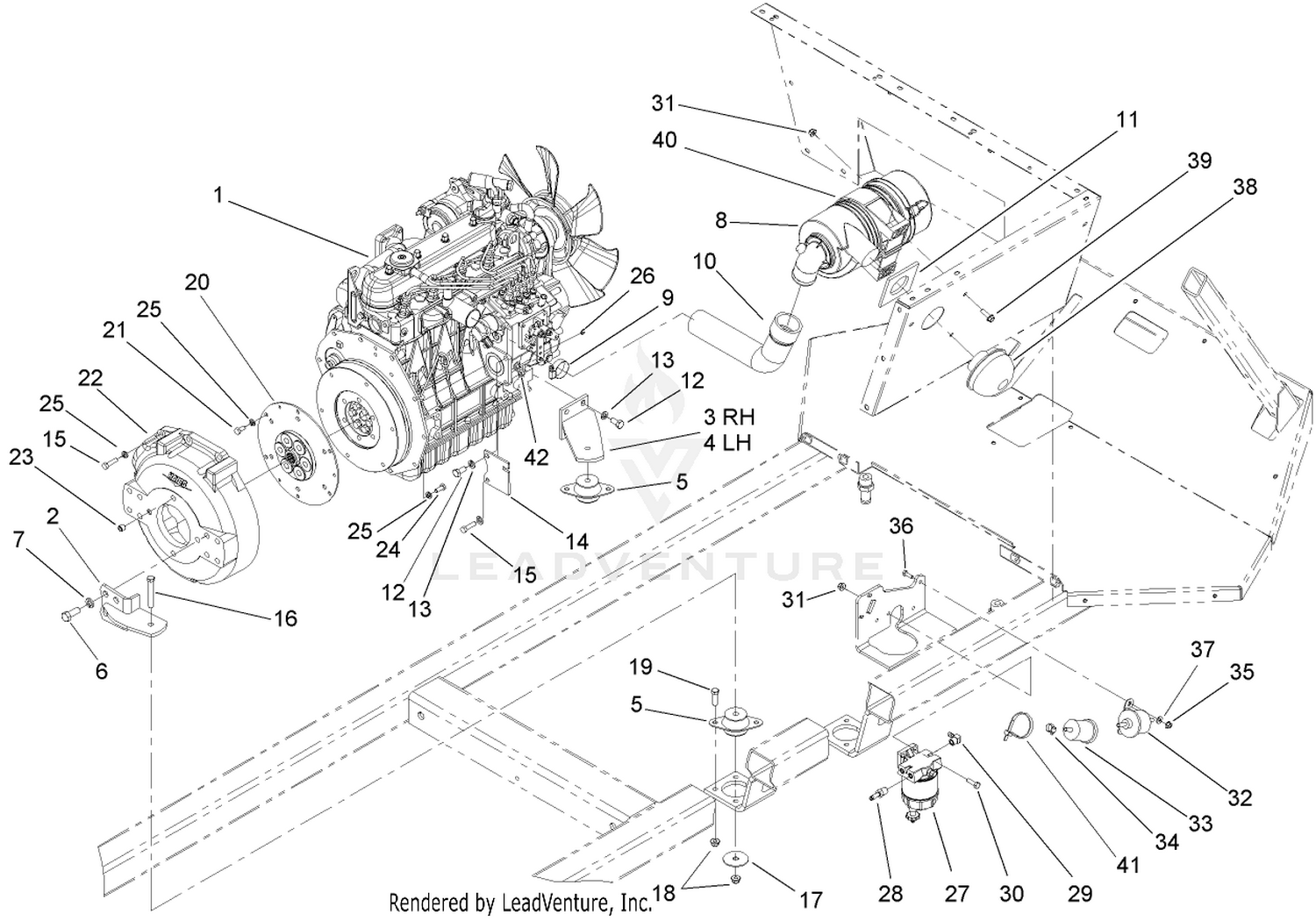 Engine and Air Cleaner Assembly