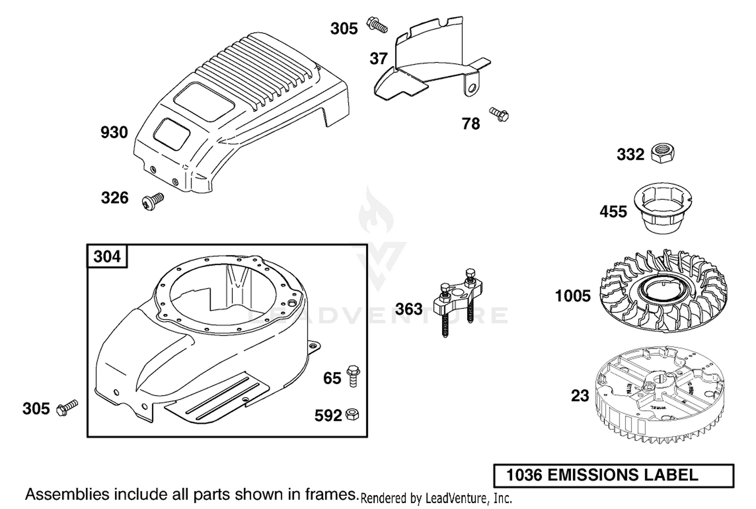 Blower Housing and Flywheel Assembly