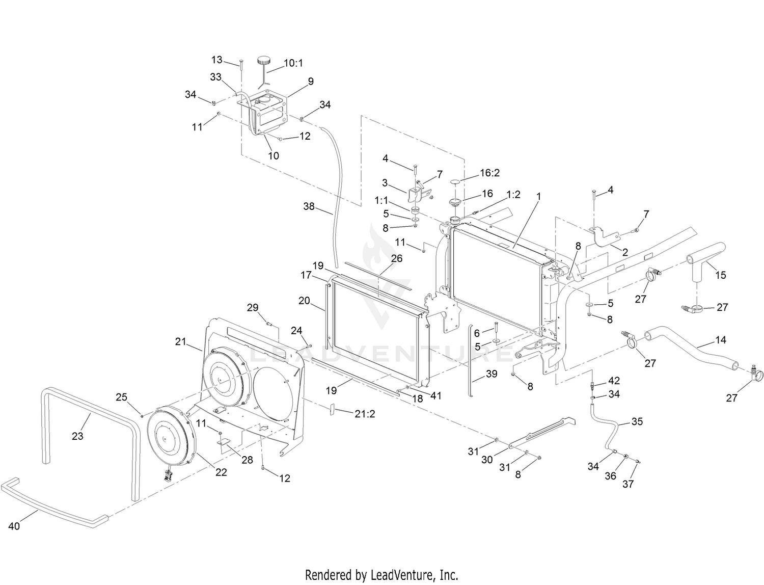 Radiator and Cooling Fan Assembly