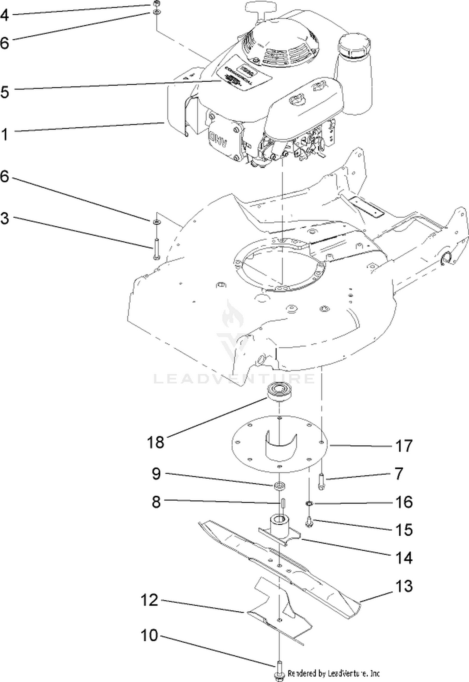 Engine and Fuel Tank Assembly