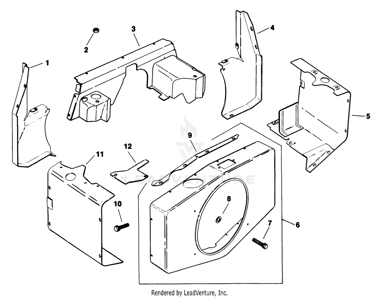 Baffles  Shroud-Engine Kohler Model No. M18qs-24657 (continued)