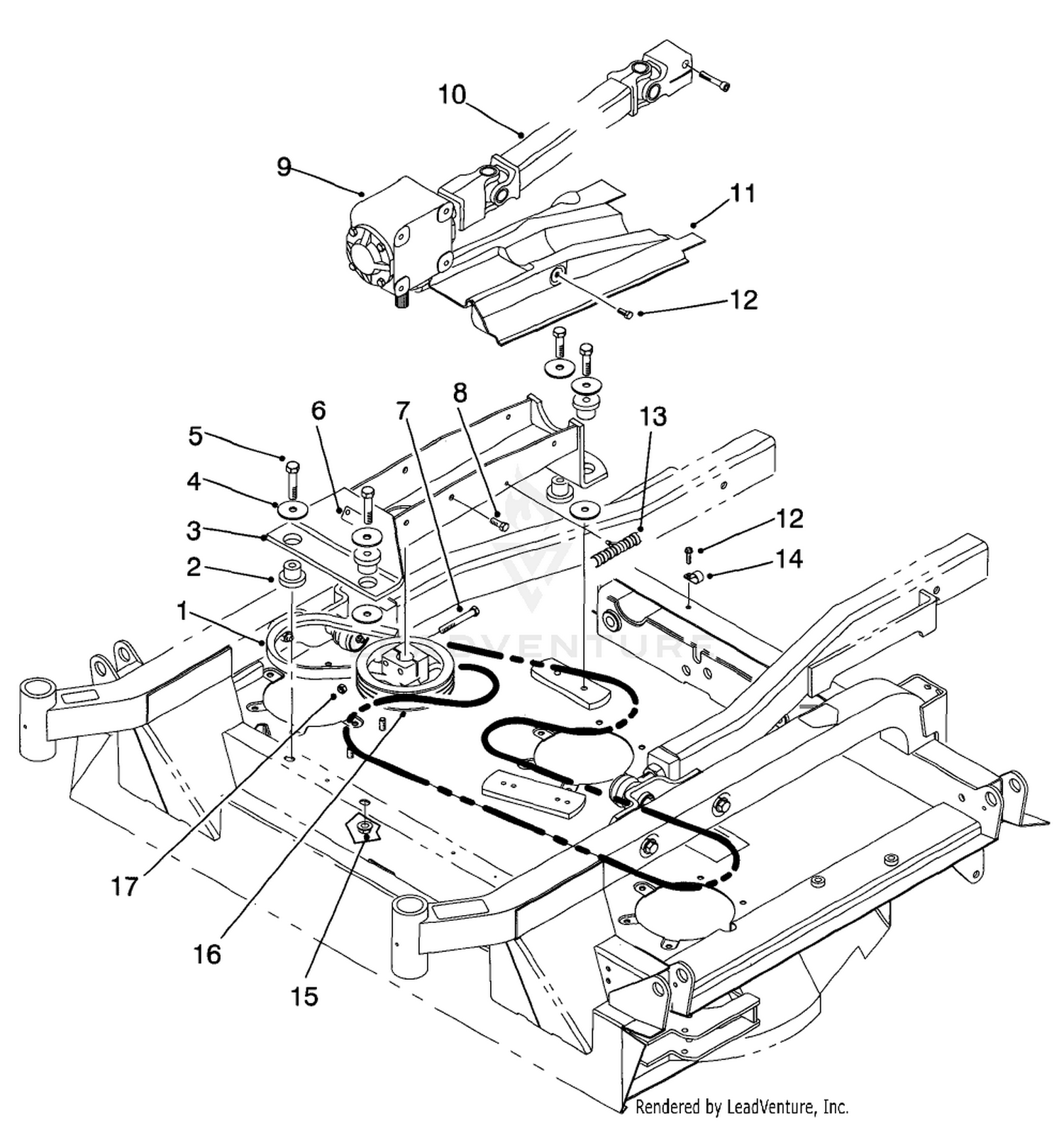 Gear Box, Mount  Drive Shaft Assembly