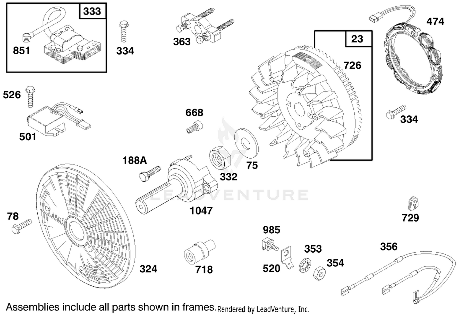 Engine Briggs  Stratton Model 303447-0480-01 8