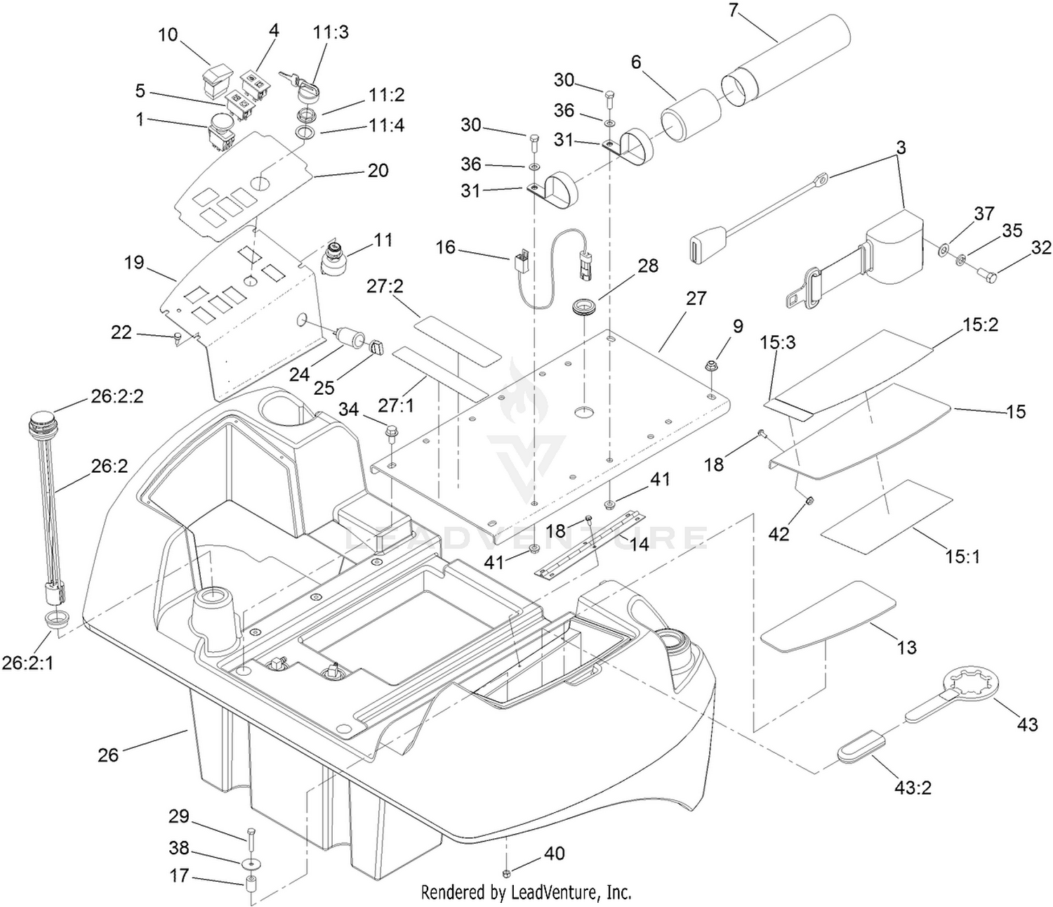Fuel Tank and Control Panel Assembly