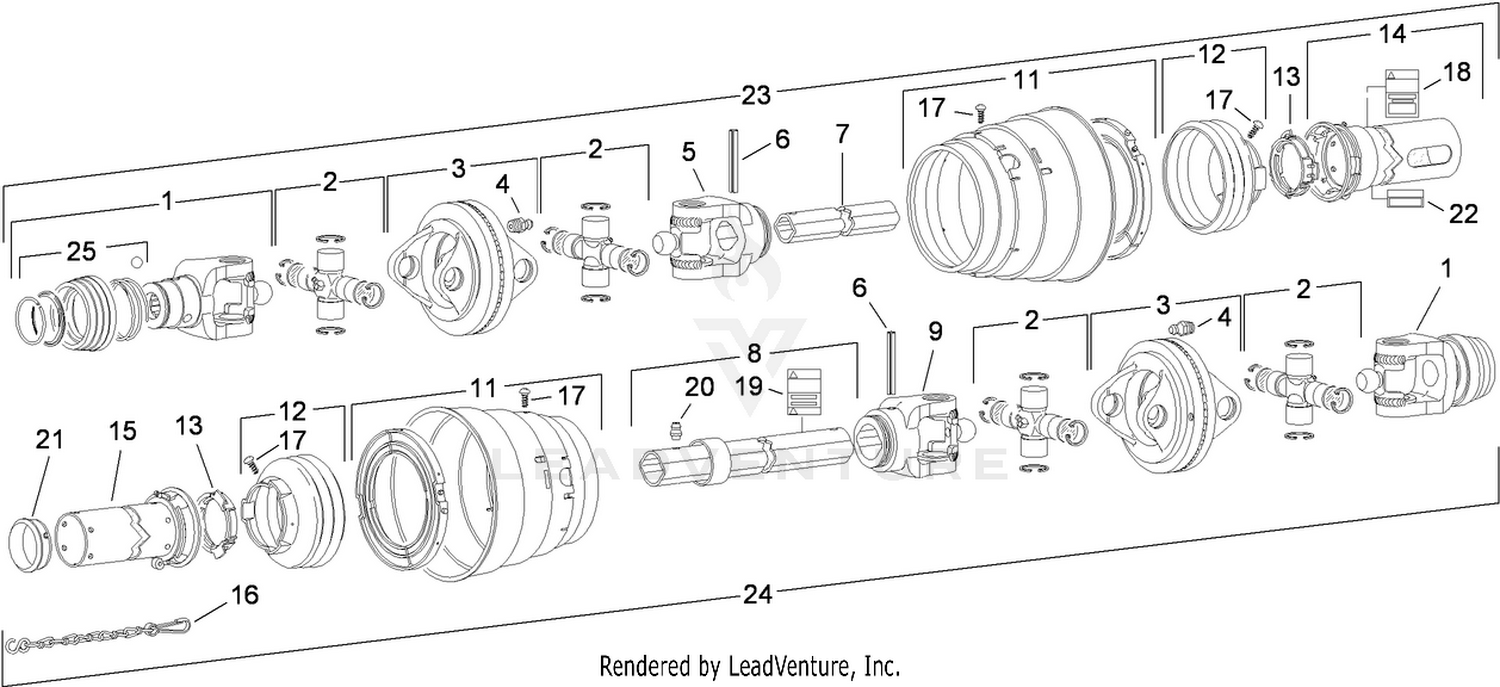 Double Power-Take-Off Shaft Assembly No. SVA10500