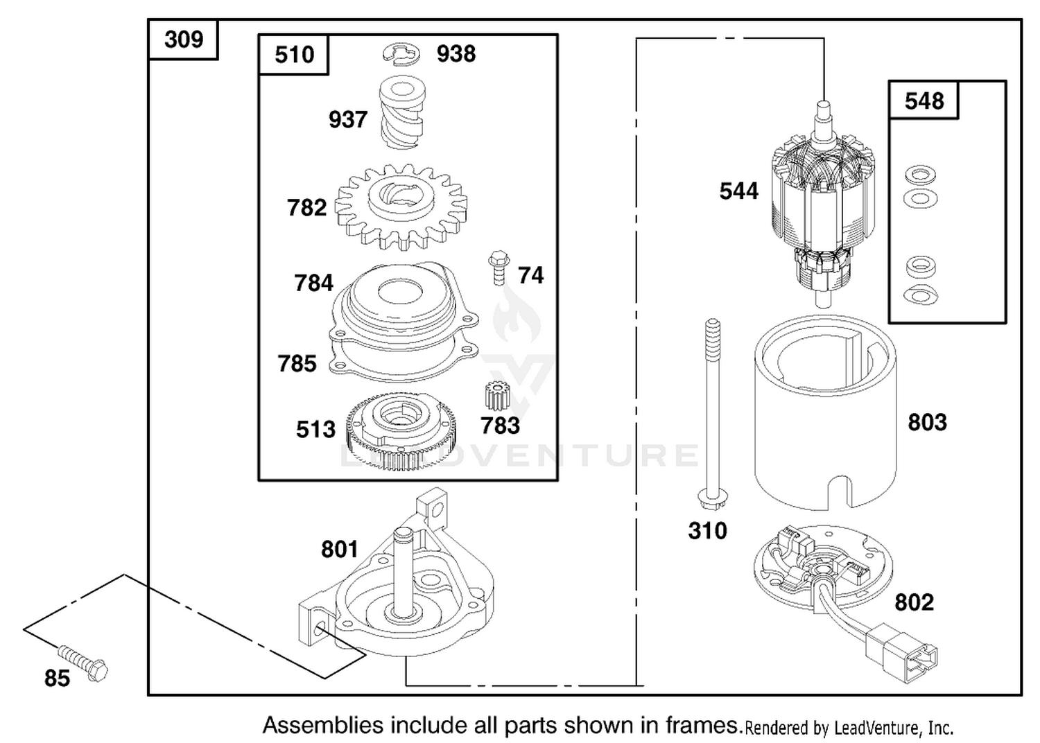 Engine Briggs  Stratton Model 12h807-1760-E1 (model No. 20021 Serial No. 9940000-9941632) 9