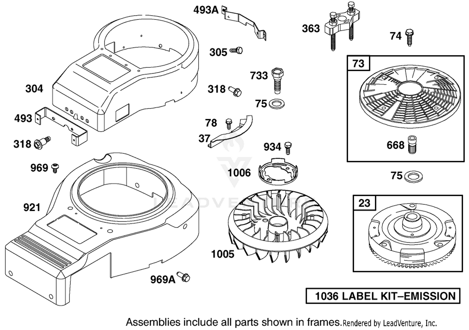 Blower Housing Assembly Engine Briggs And Stratton Model 312777-0128-E1