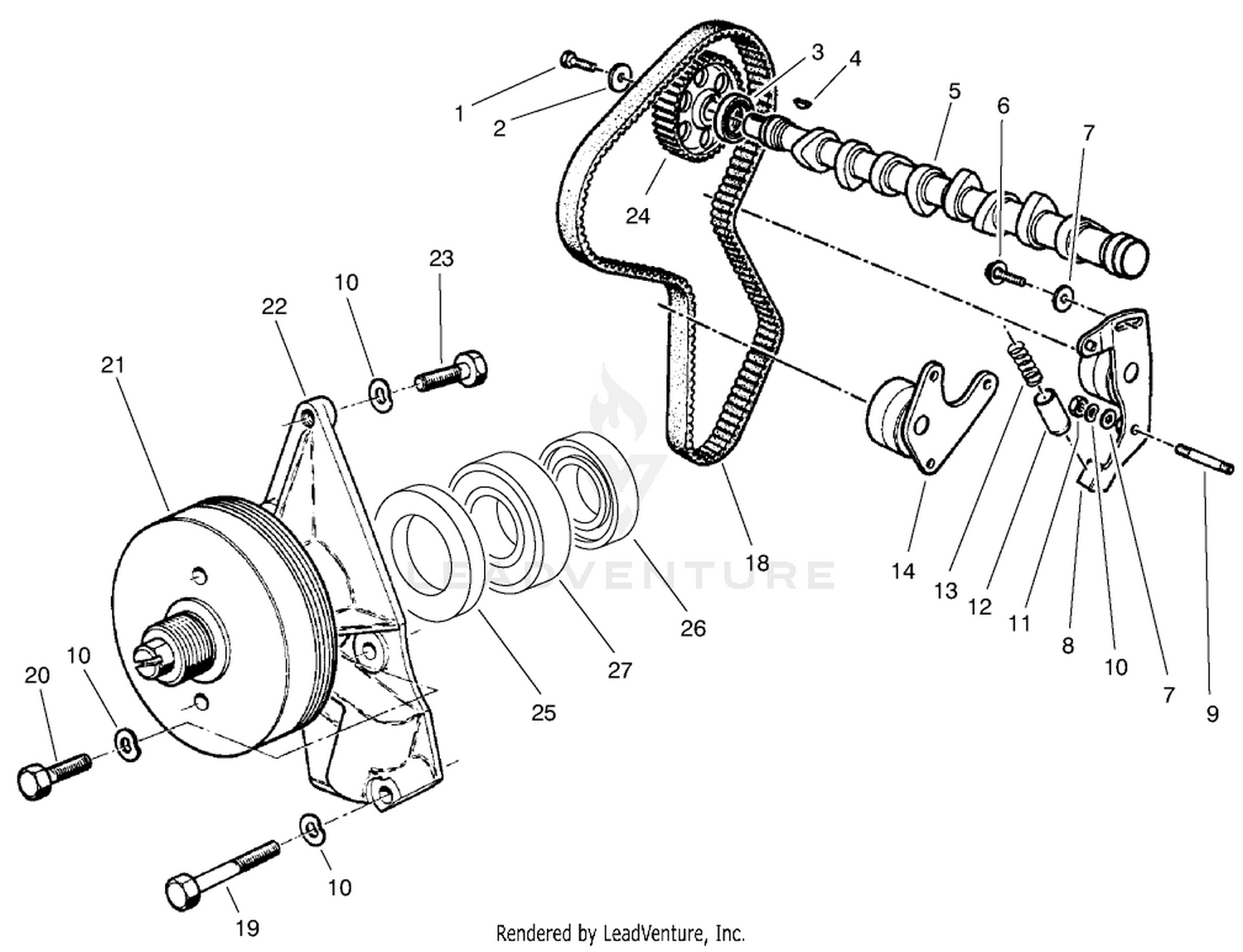 Camshaft and Fan Support Assembly