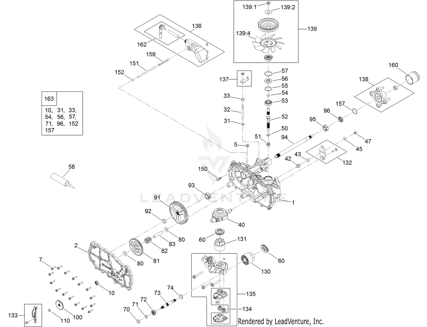 RH Hydro Transmission Assembly No. 139-7451
