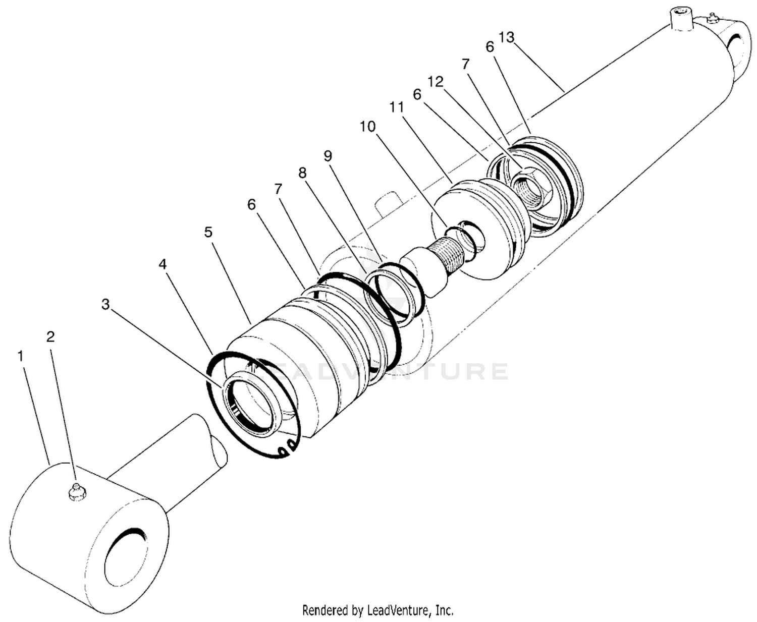 Hydraulic Lift Cylinder Assembly No. 62-4250 (2-1/2" Bore)