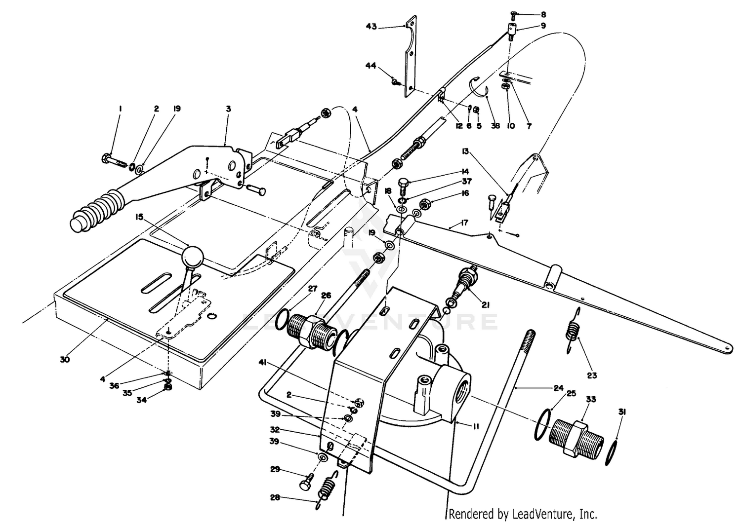 Parking Brake, Throttle  Oil Filter Assembly