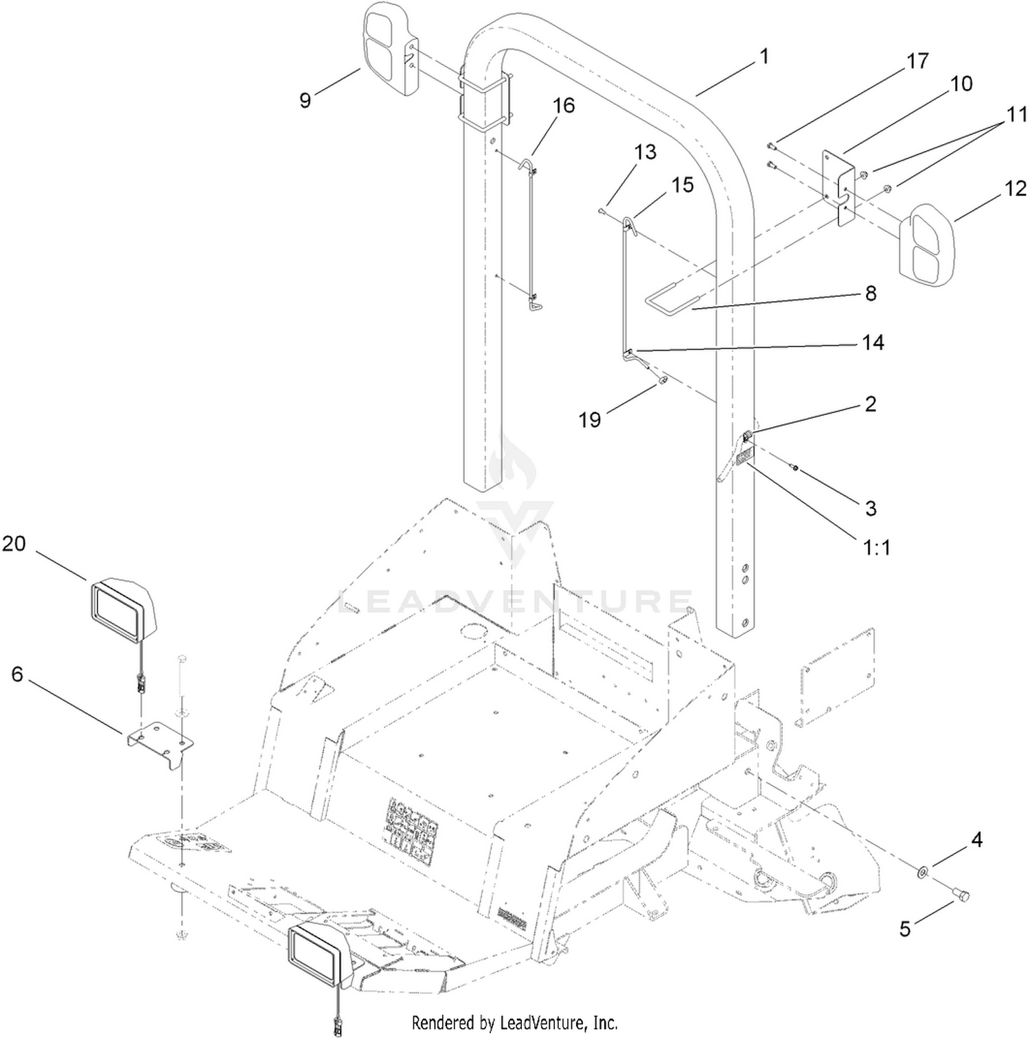 Roll-Over Protection System and Road Light Assembly