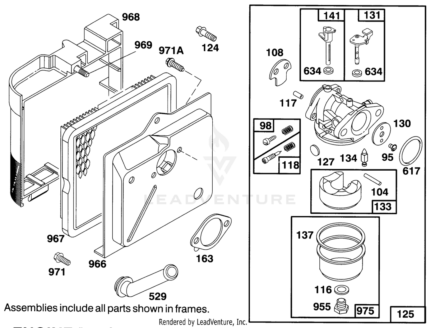 Engine Briggs  Stratton Model 122702-3171-01 3